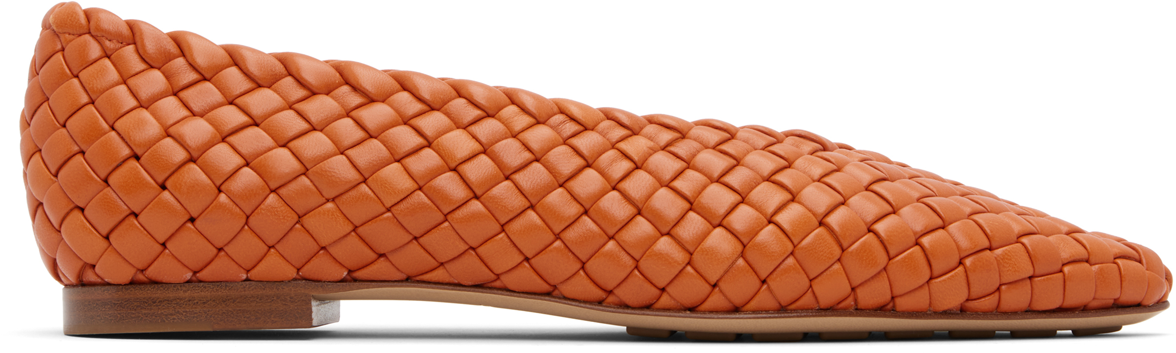 Bottega Veneta: オレンジ Sofia フラットシューズ | SSENSE 日本