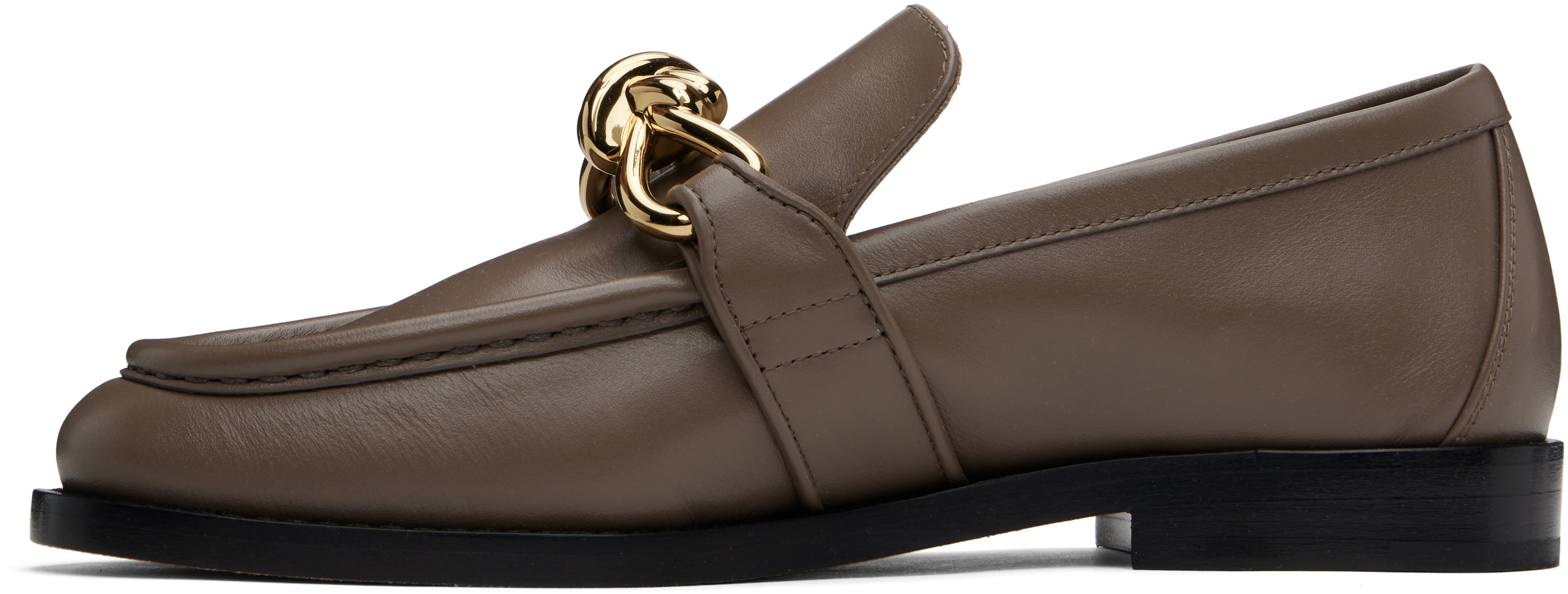 Bottega Veneta Brown Leather Astaire Loafers In 2354 Pinecone