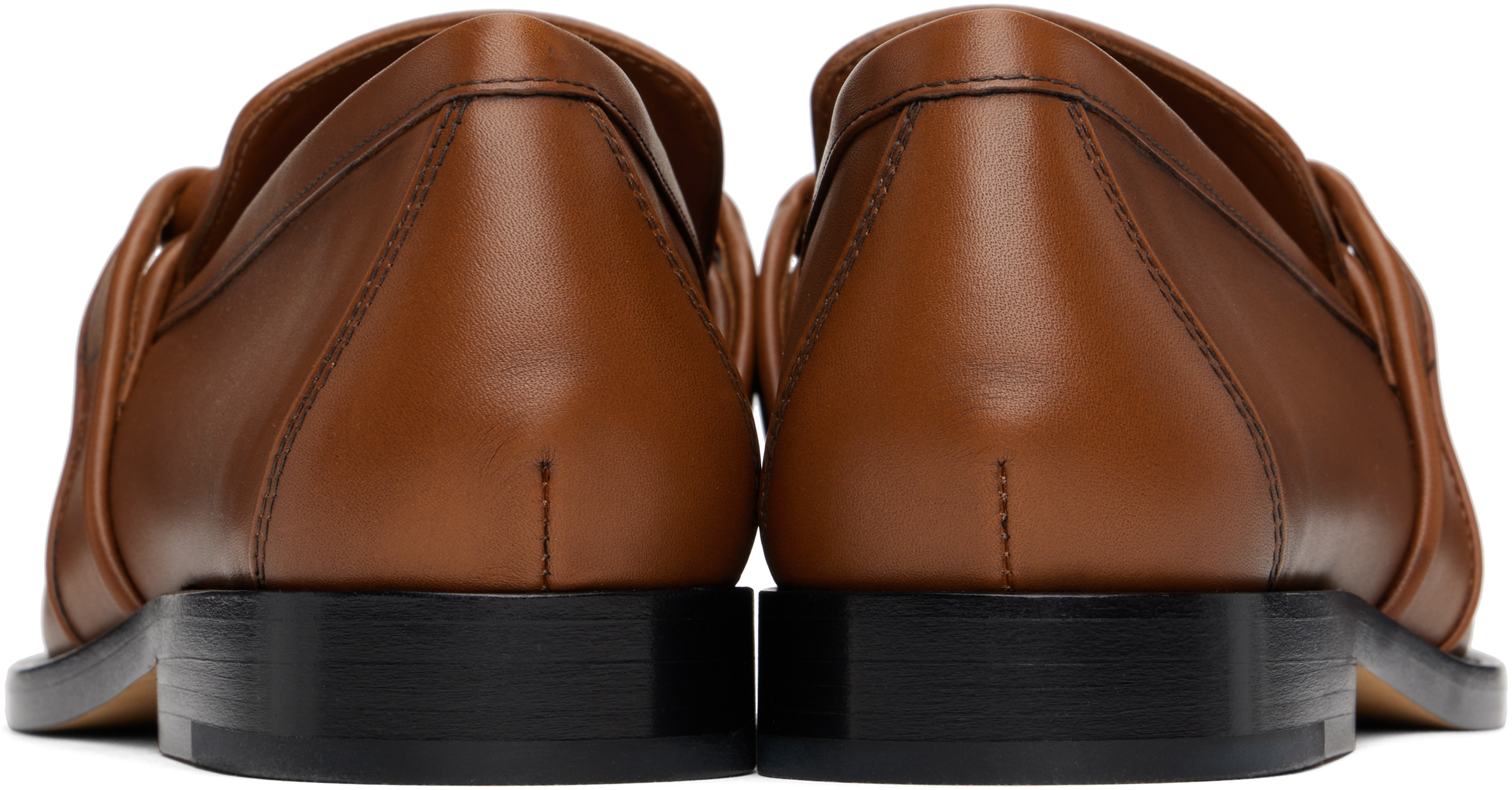 Bottega Veneta Leather Astaire Loafers Knot Detail In Brown