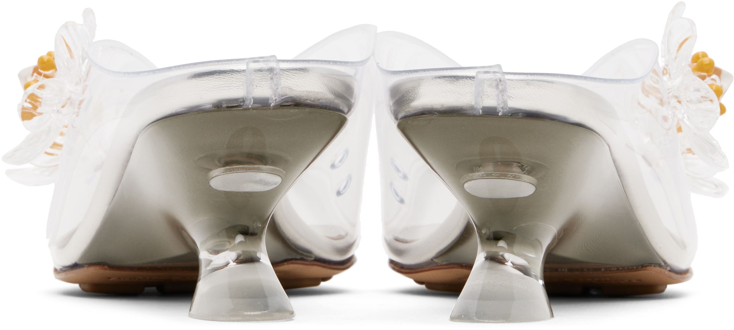 Bottega Veneta Transparent Jet Mule Heels