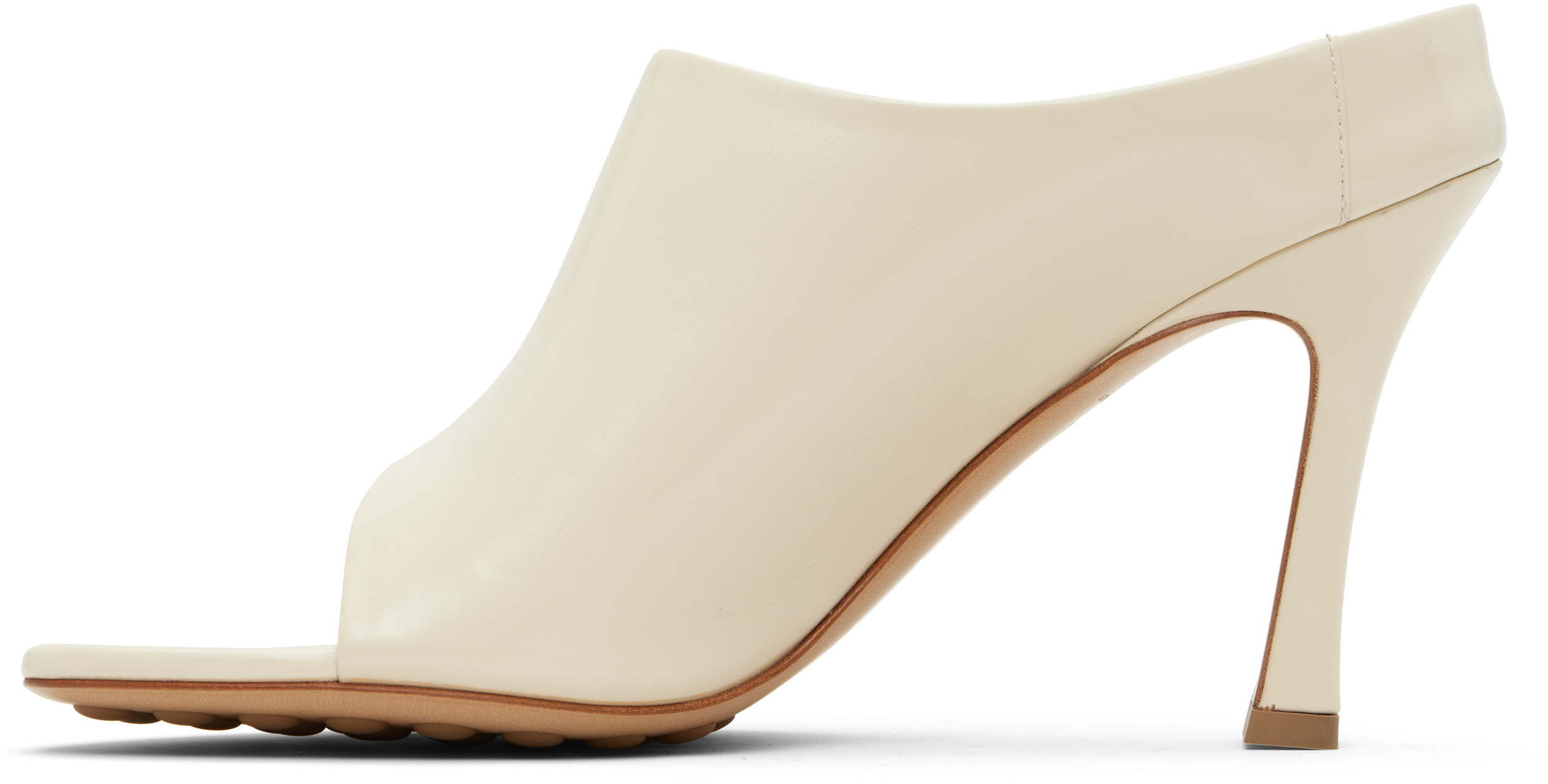 Bottega Veneta Off-white Rana Mules In Gray