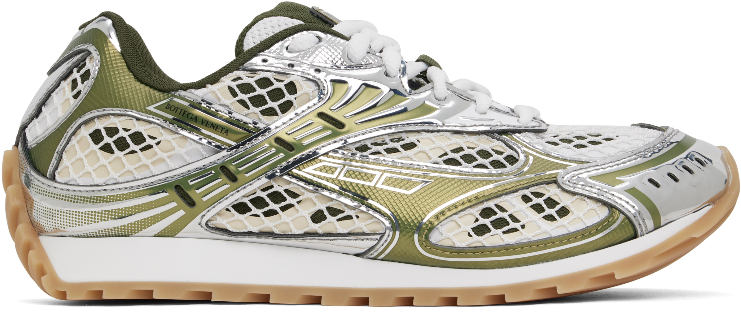 Silver & Green Orbit Sneakers