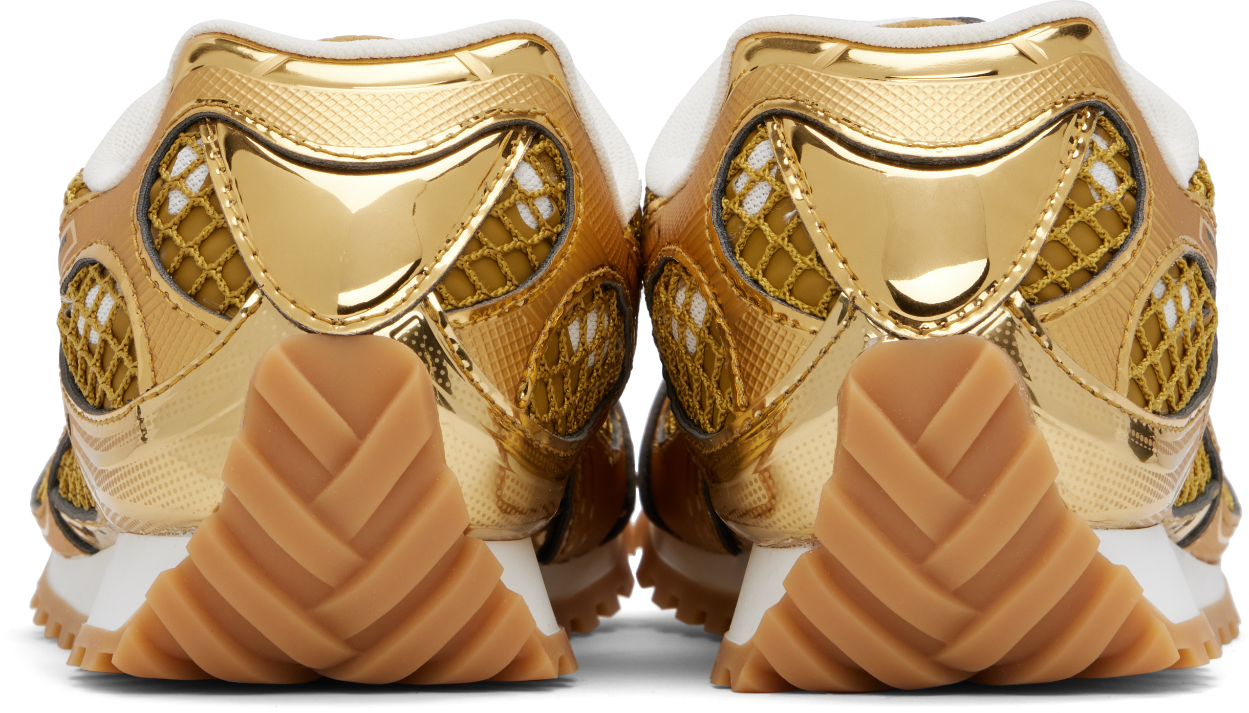 Shop Bottega Veneta Gold Orbit Sneakers
