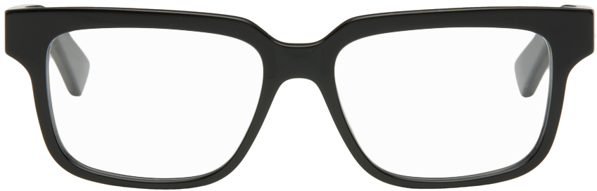 Shop Bottega Veneta Black Square Glasses In Black-black-transpar