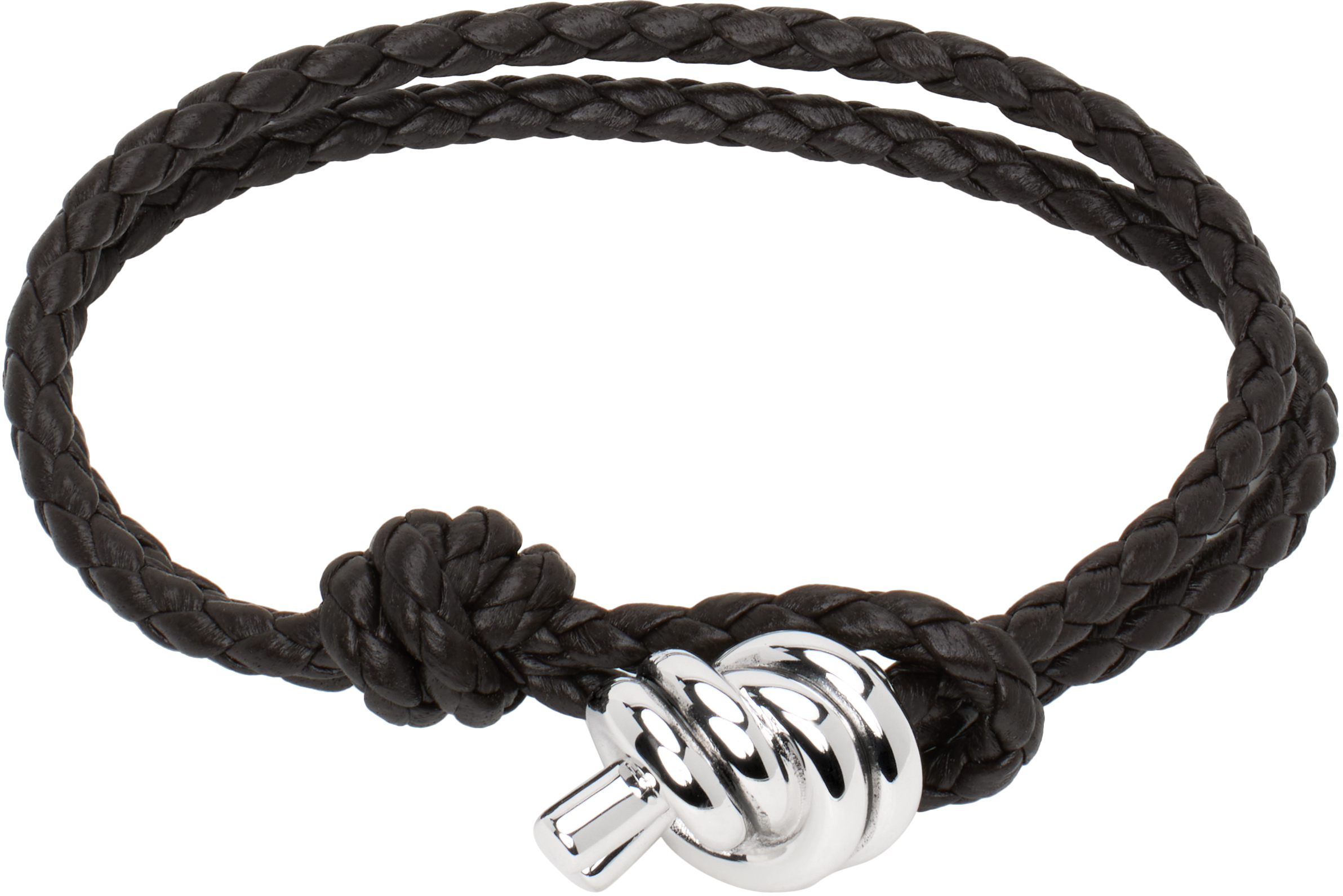 Bottega Veneta☆ ブラウン Knot レザーブレスレット Bottega Veneta: Brown Knot Leather Bracelet | SSENSE