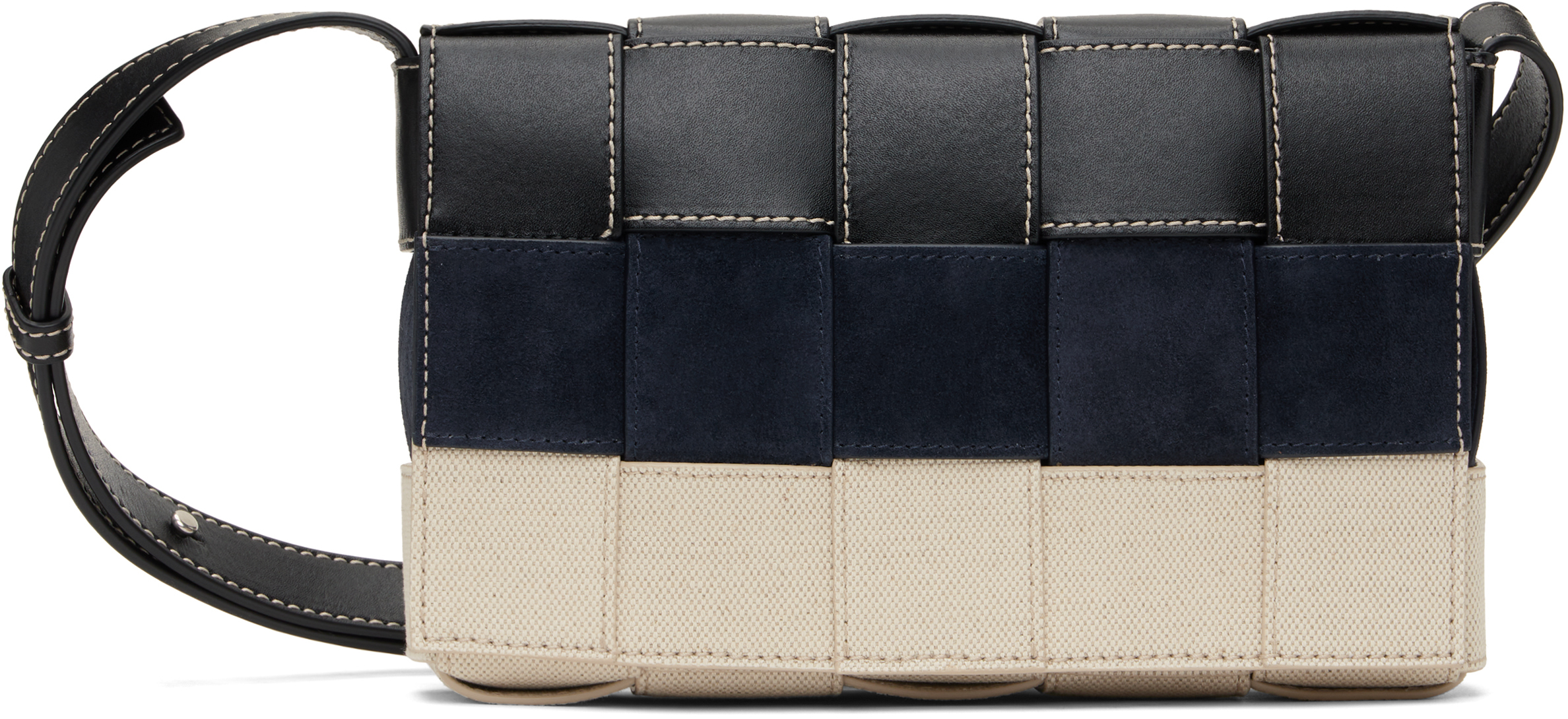 Bottega Veneta ブラック&ホワイト Cassette バッグ Bottega Veneta: Black & White Cassette Bag | SSENSE