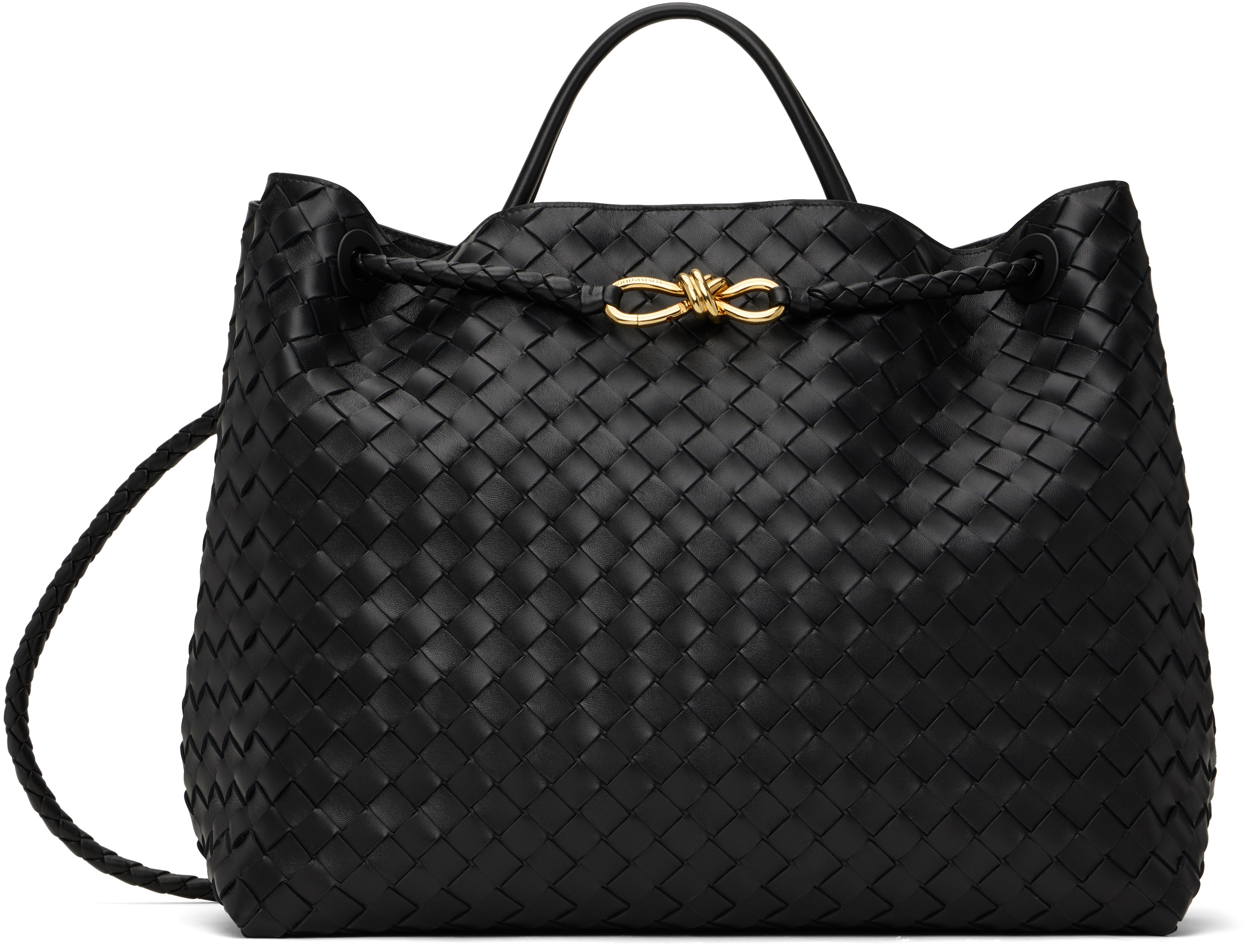 Bottega Veneta: ブラック ラージ Andiamo バッグ | SSENSE 日本