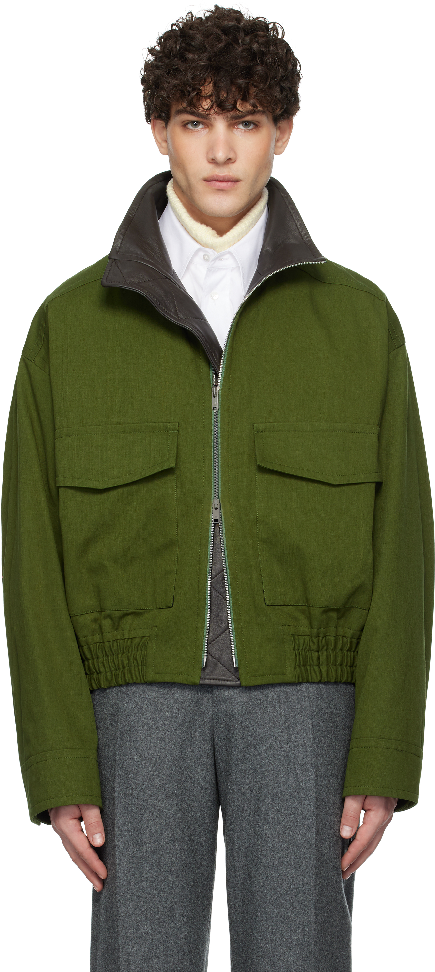 Green Cotton Twill Jacket