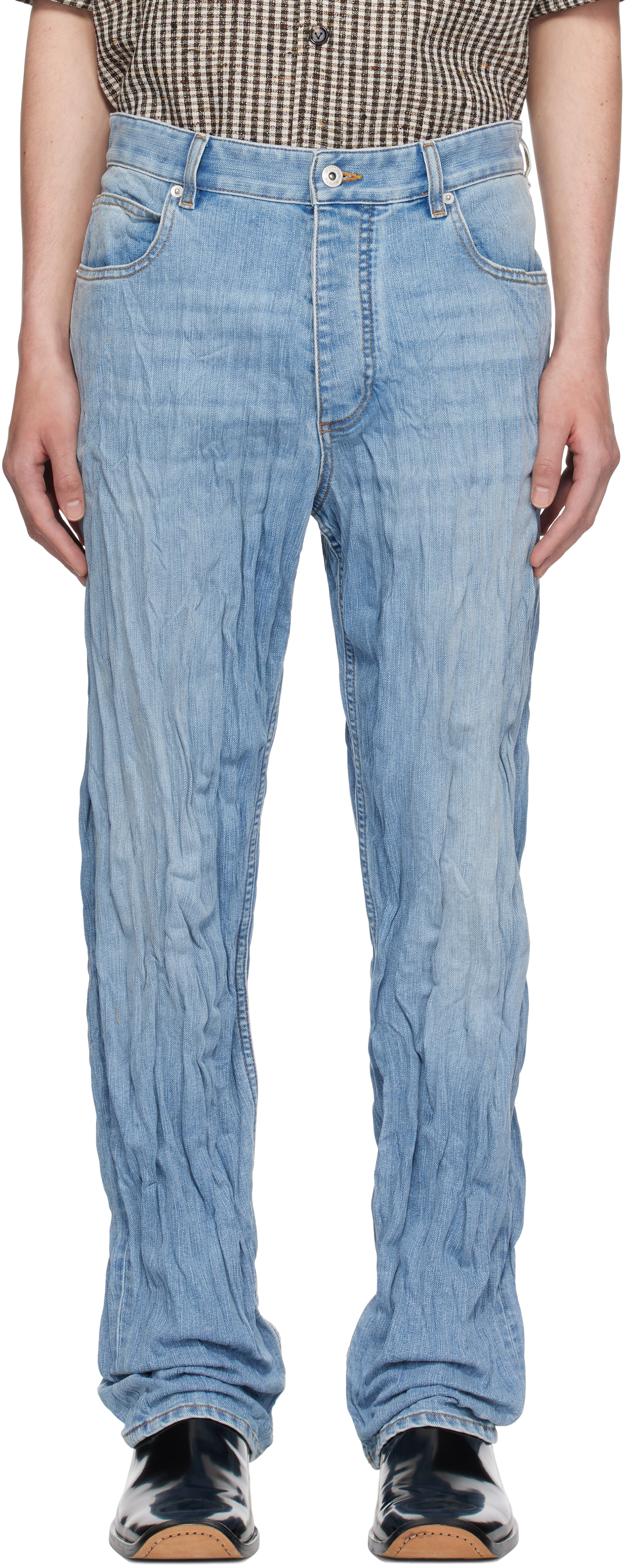 Blue Crushed Jeans