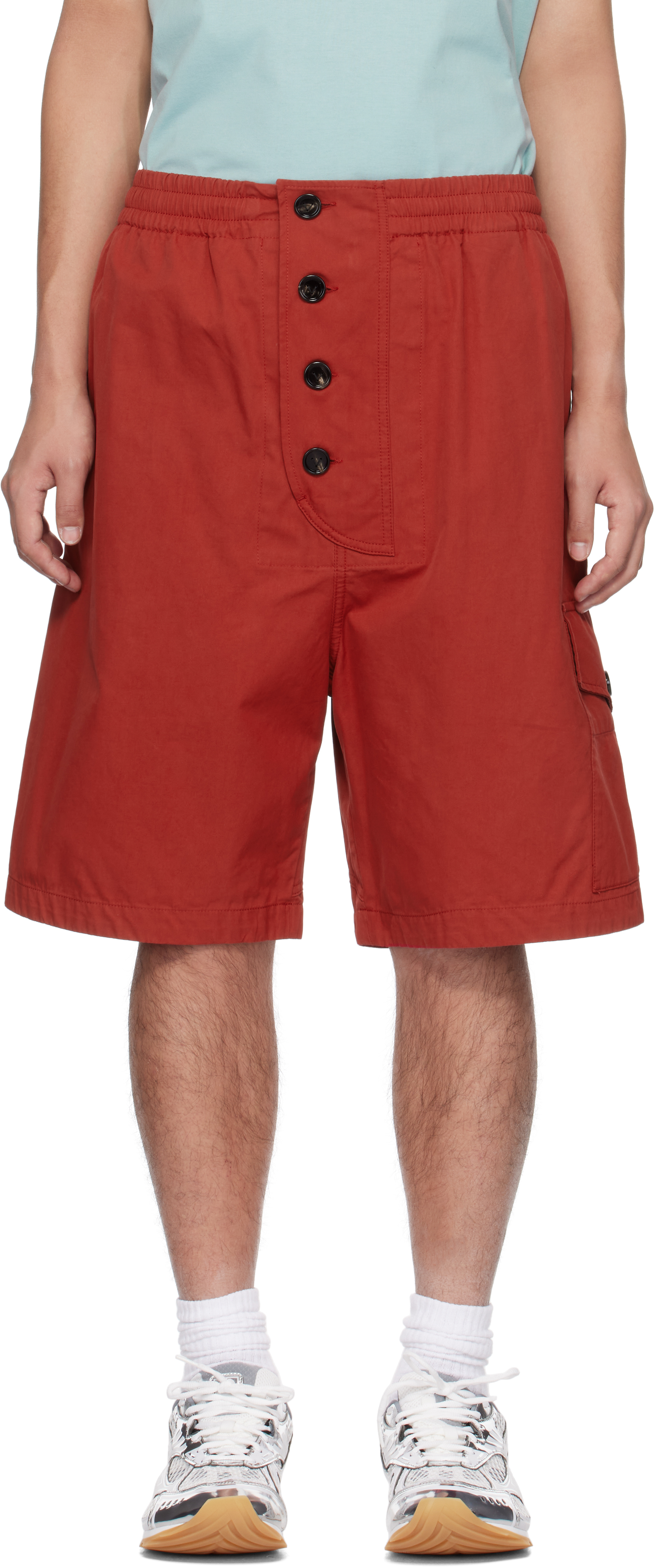 Red Light Cotton Twill Shorts