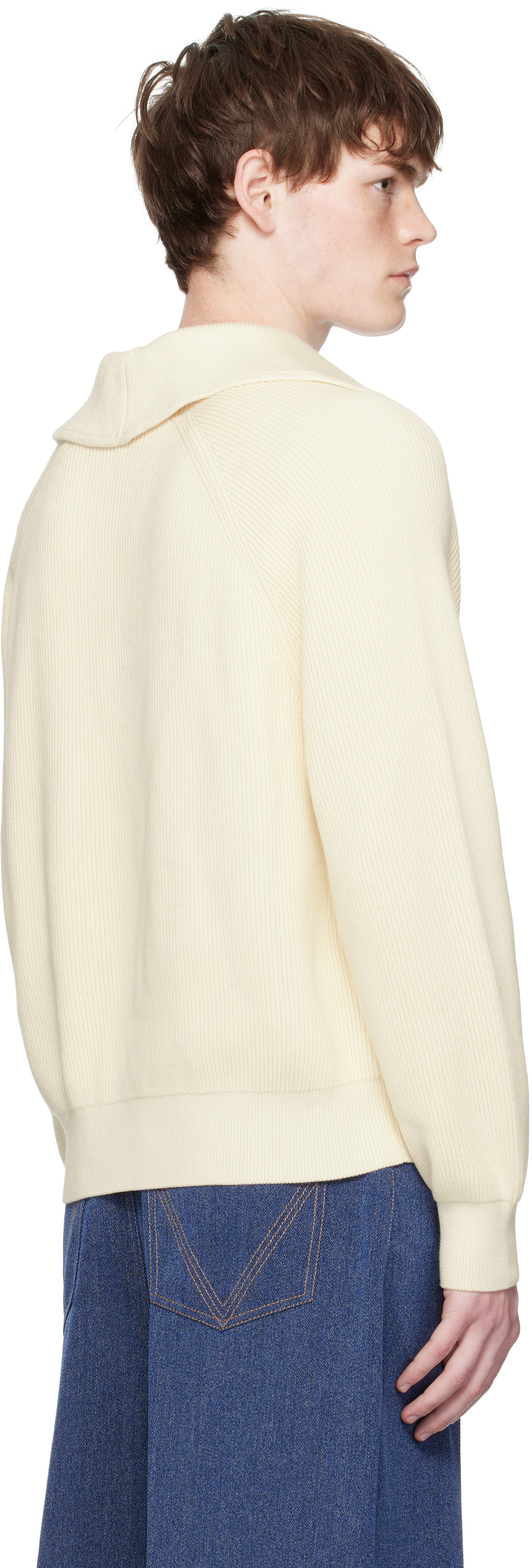 Bottega Veneta Off-white English Rib Sweater In Neutral