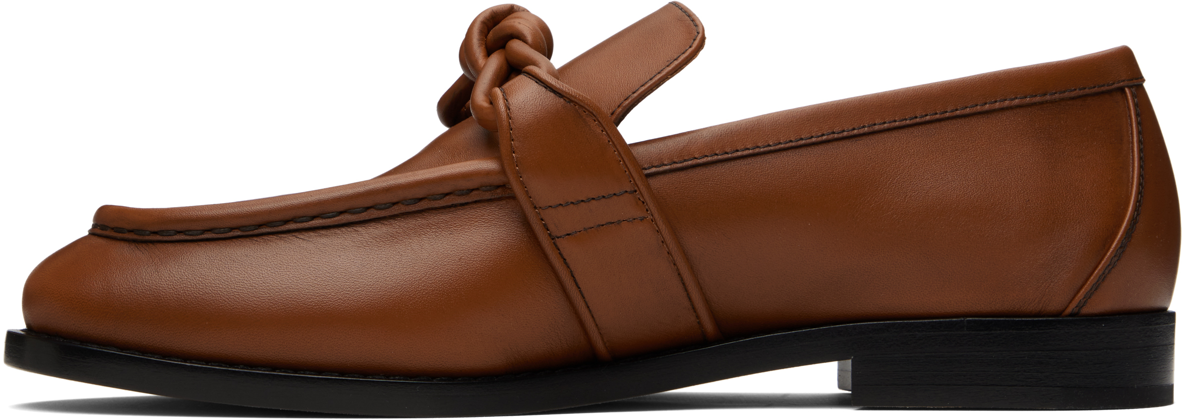 Bottega Veneta Brown Loafers With Knot Detail On The Front In Leather Man In 2742