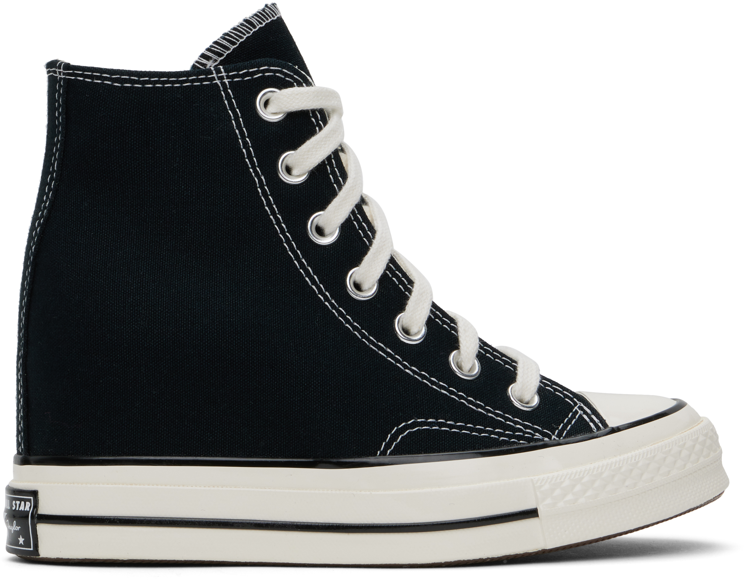 Converse Black Chuck 70 Wedge Sneakers In Blk/egret/wht