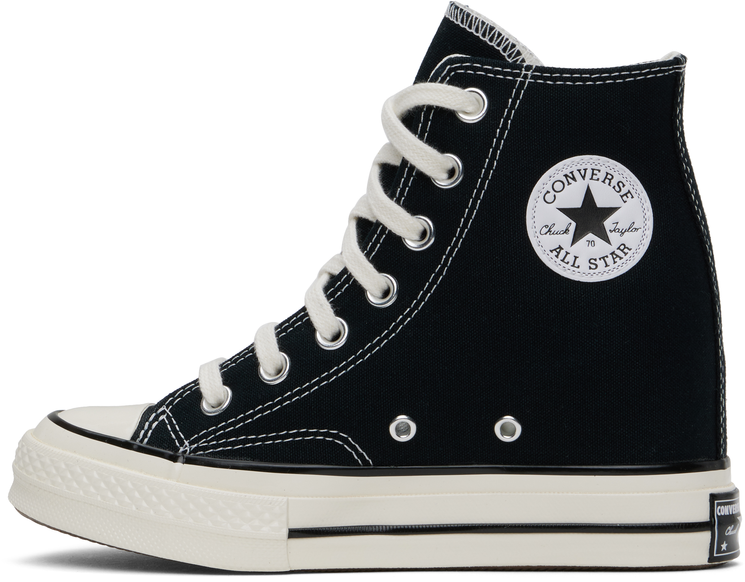 Converse Black Chuck 70 Wedge Sneakers In Blk/egret/wht