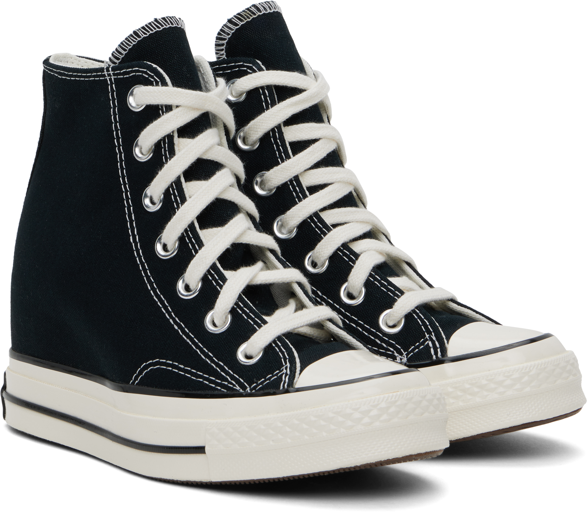 Converse Black Chuck 70 Wedge Sneakers In Blk/egret/wht