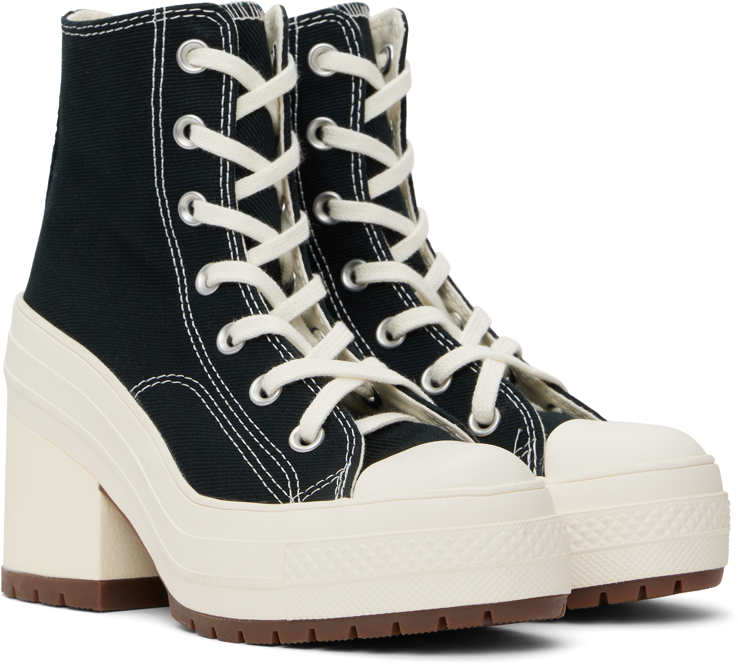 Converse Chuck 70 De Luxe Heel High Top Sneakers In Black/ Egret/ Egret