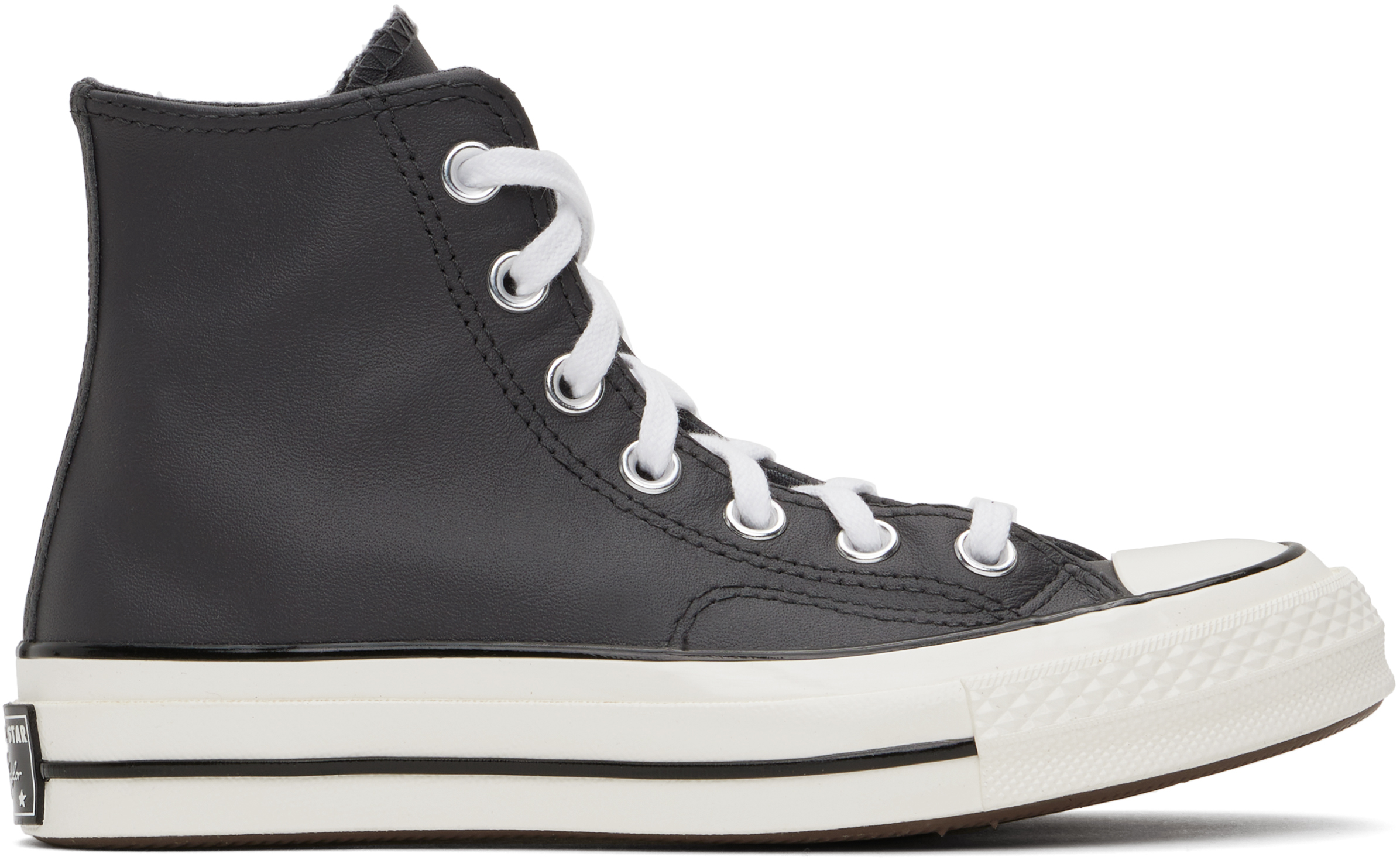Gray Chuck 70 Heritage Leather High Top Sneakers