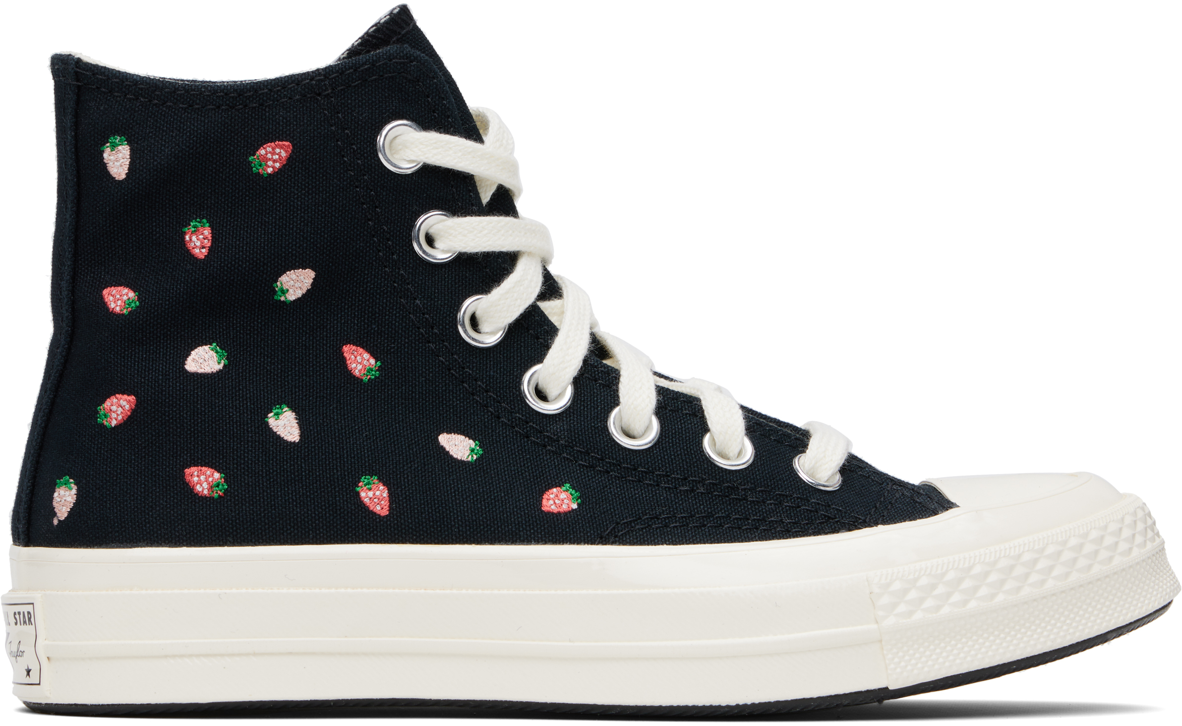 Black Chuck 70 Embroidered Strawberries Sneakers