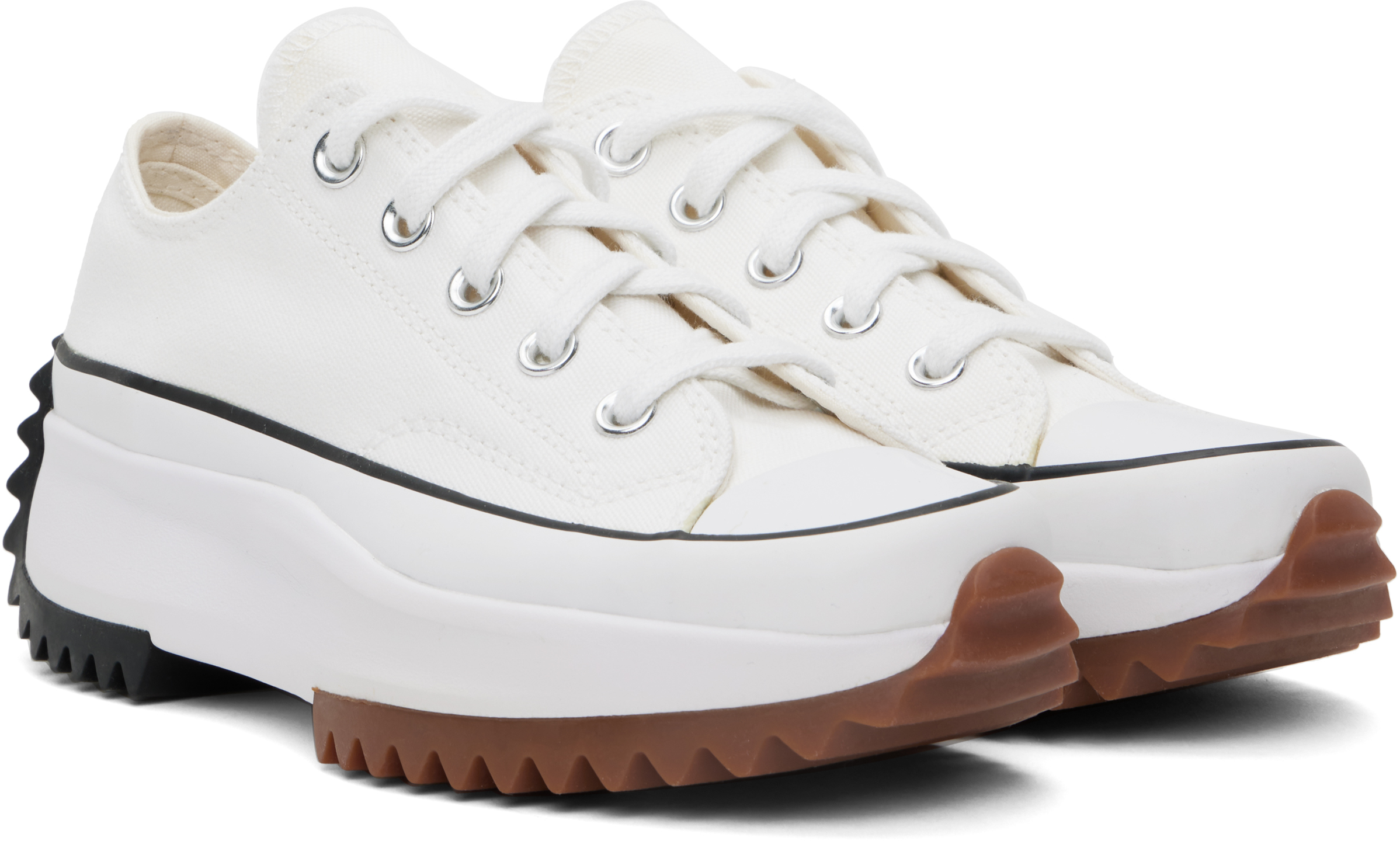 Converse Logo Lace Up Sneakers In White/black