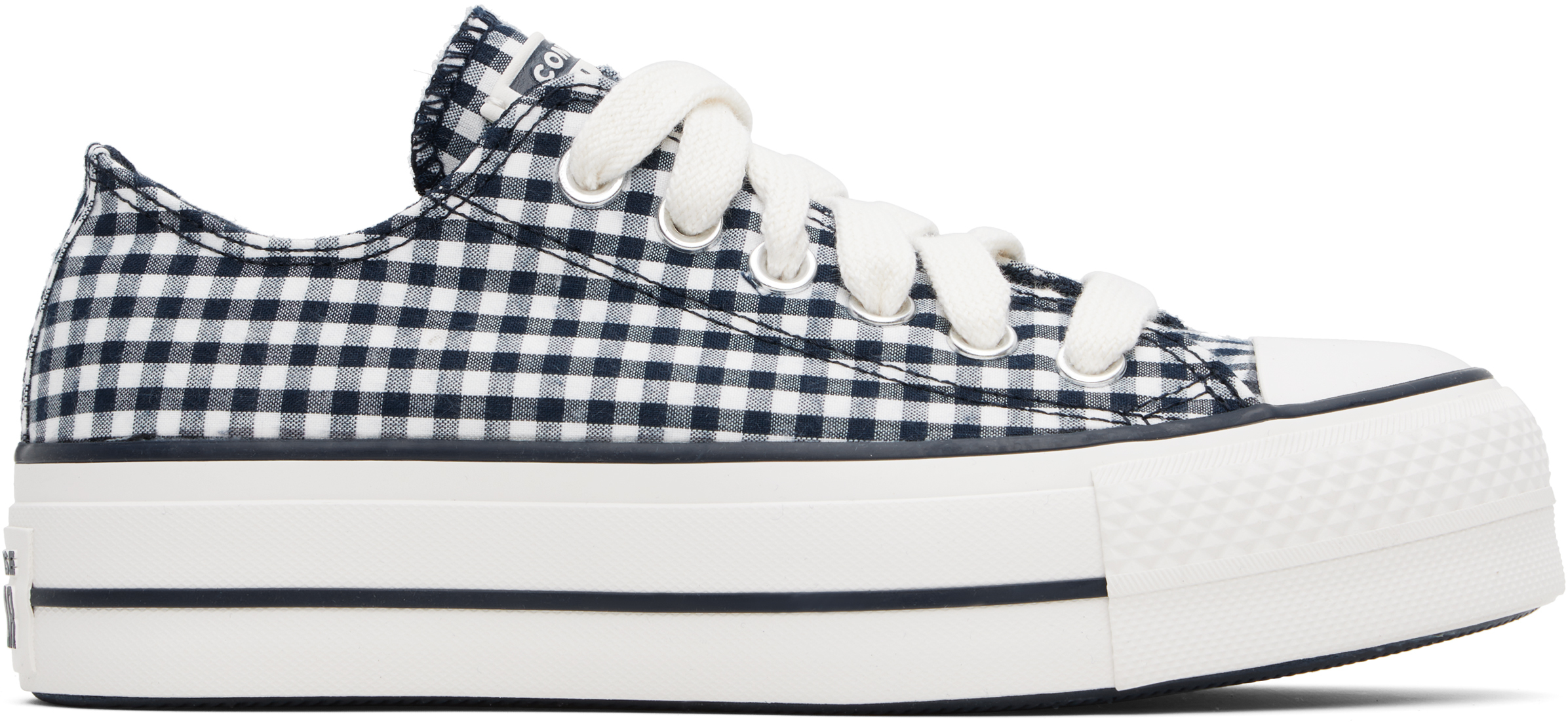 CONVERSE NAVY & WHITE CHUCK TAYLOR ALL STAR GINGHAM SNEAKERS