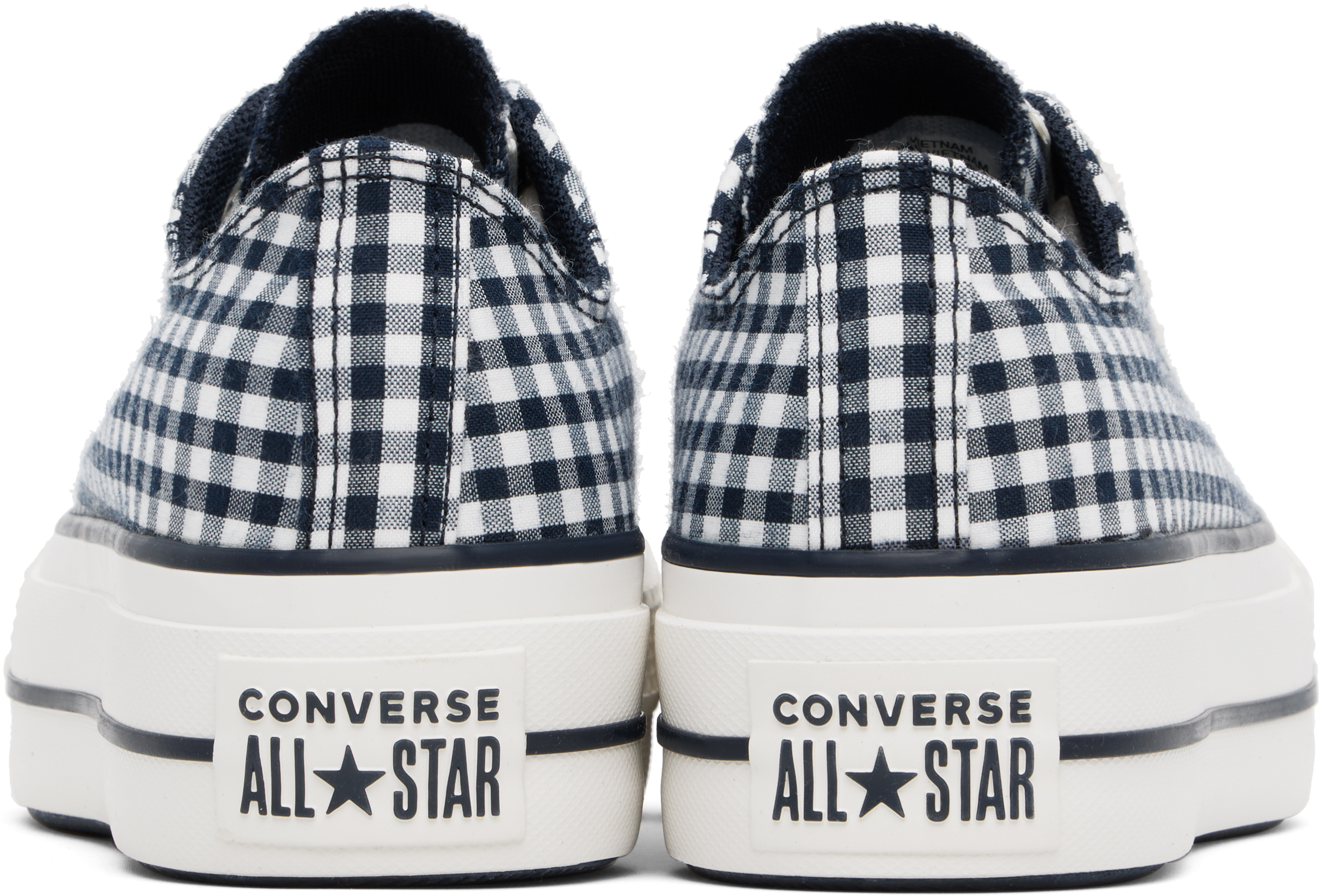 CONVERSE NAVY & WHITE CHUCK TAYLOR ALL STAR GINGHAM SNEAKERS