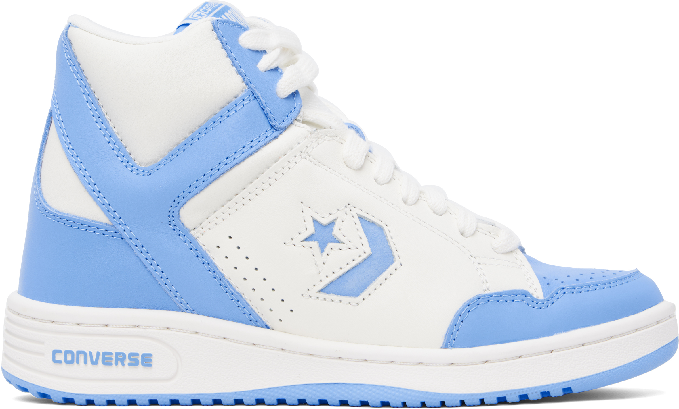 Converse Blue & Off-white Weapon Mid Top Trainers