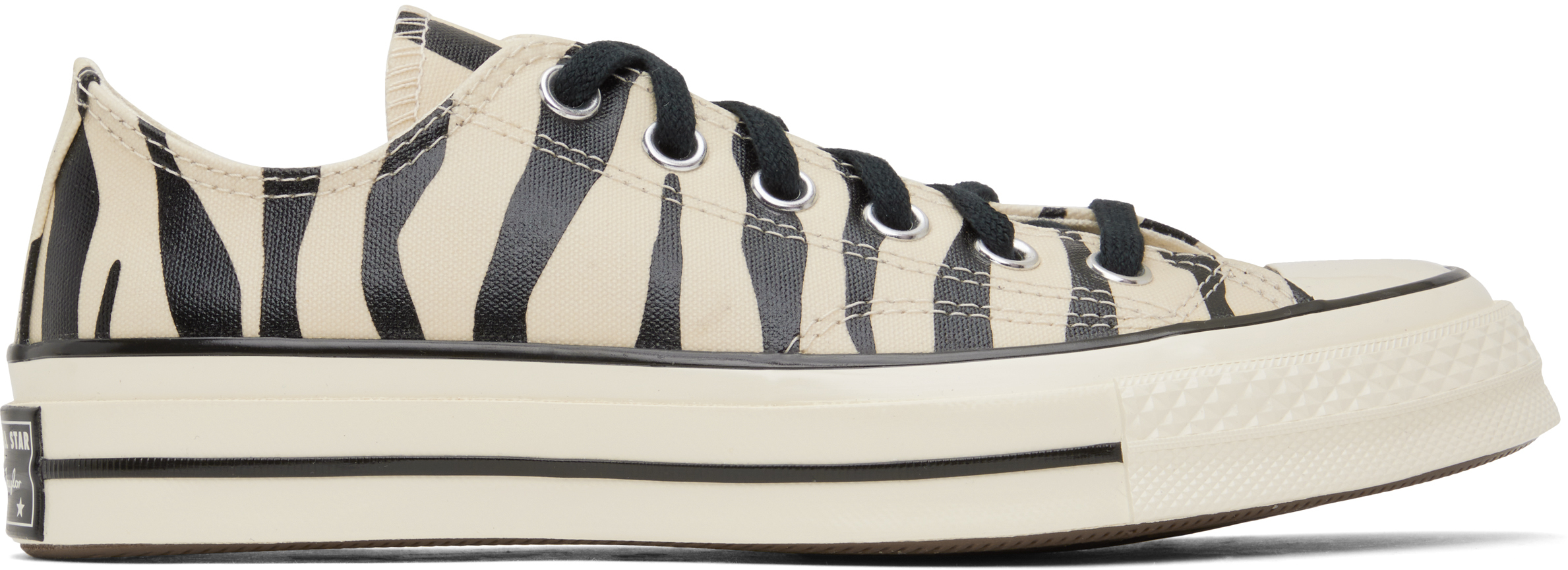 Black & Off-White Chuck 70 Glow-In-The-Dark Zebra Low Top Sneakers