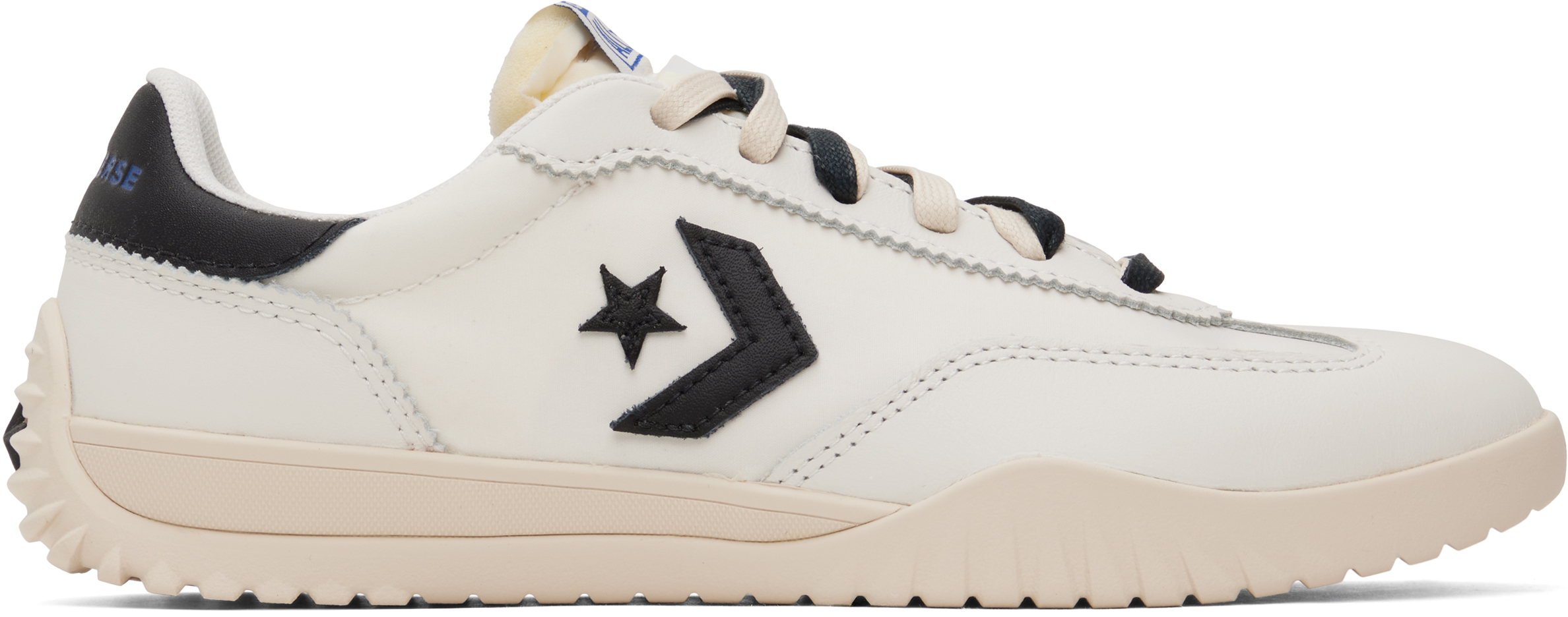 White Run Star Trainer Nylon & Leather Sneakers by Converse