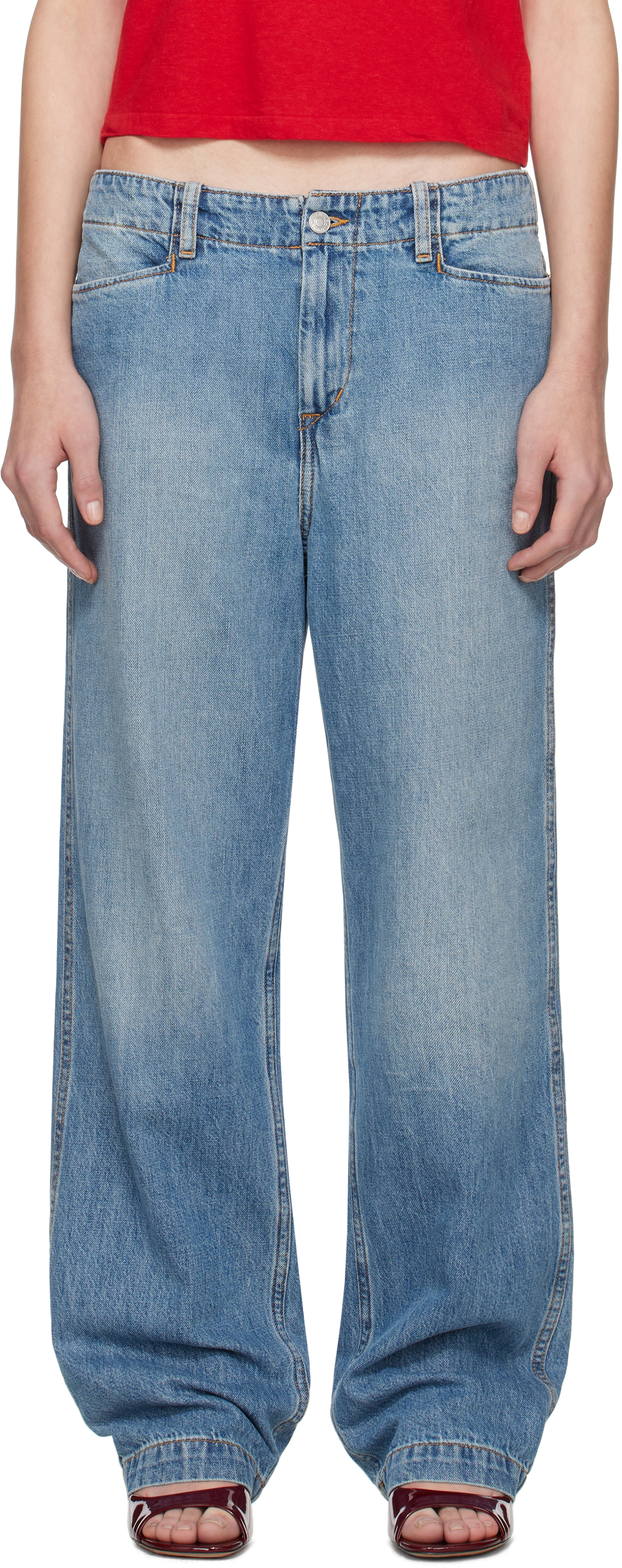 RE/DONE BLUE 'THE SLACKER' JEANS