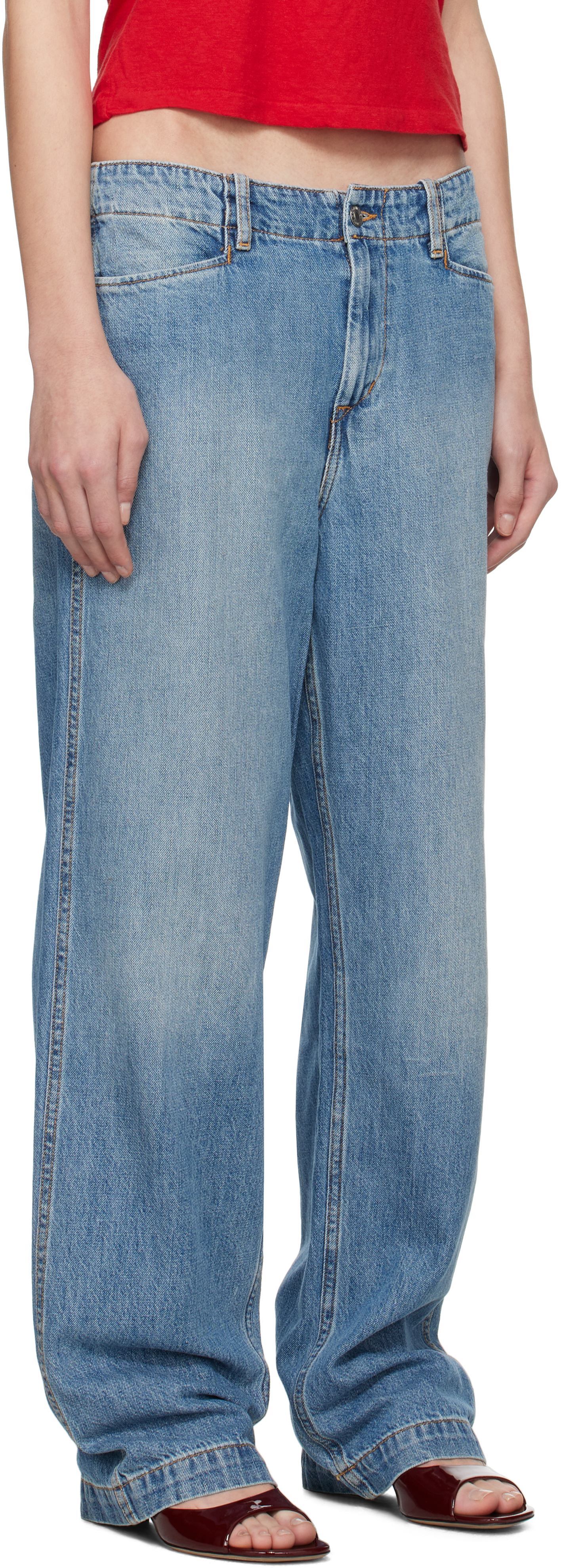 RE/DONE BLUE 'THE SLACKER' JEANS