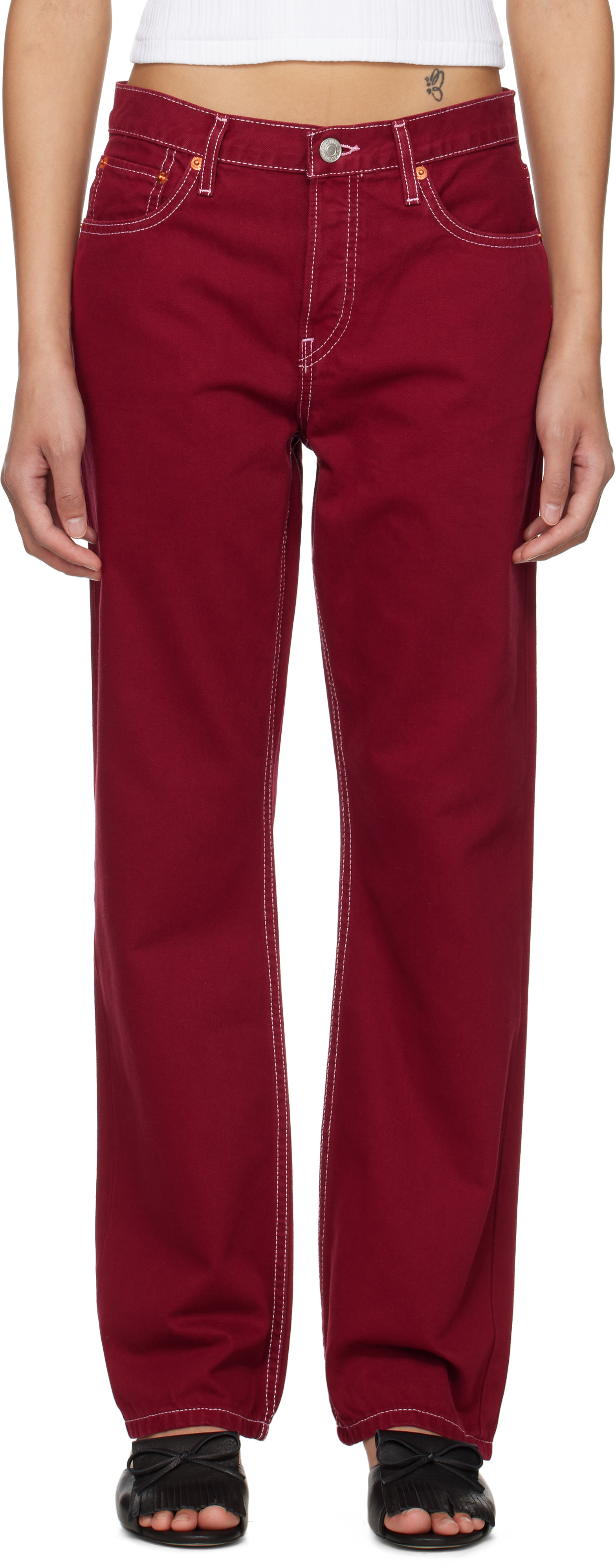 Re/done Red 'the Standard' Jeans