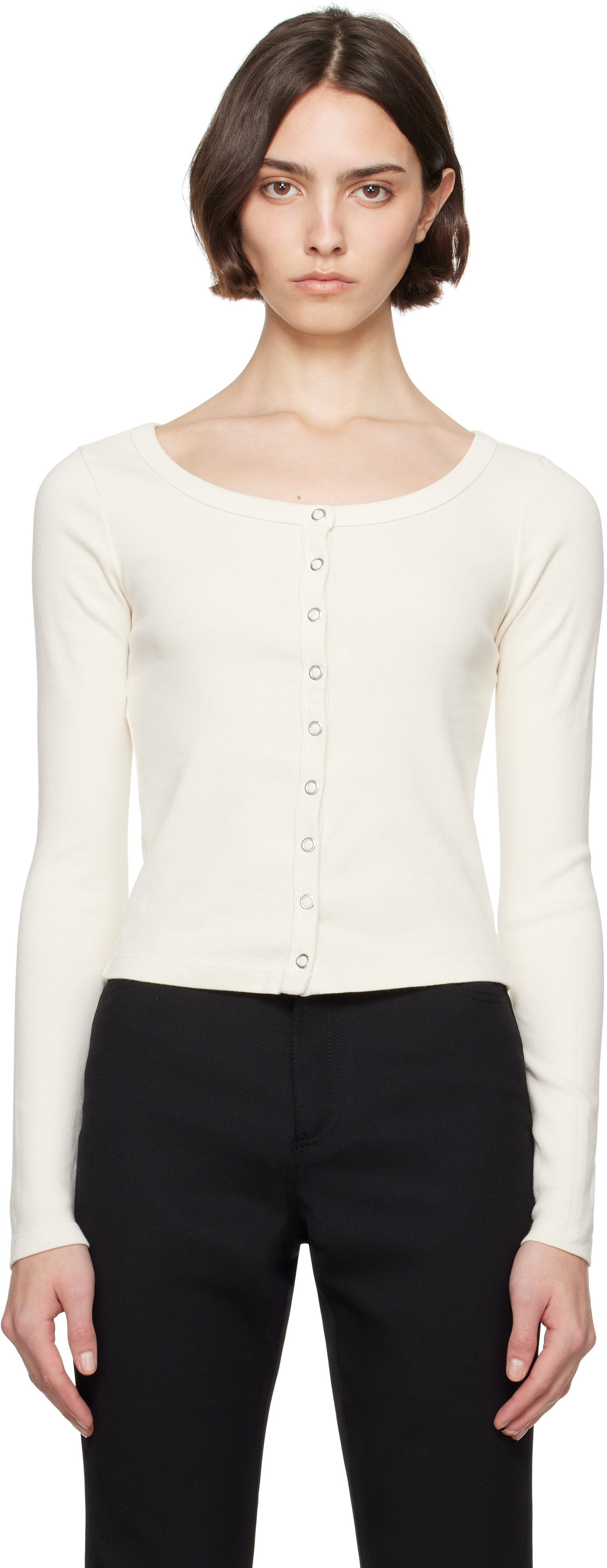 Black Hanes Edition Scoop Neck Cardigan