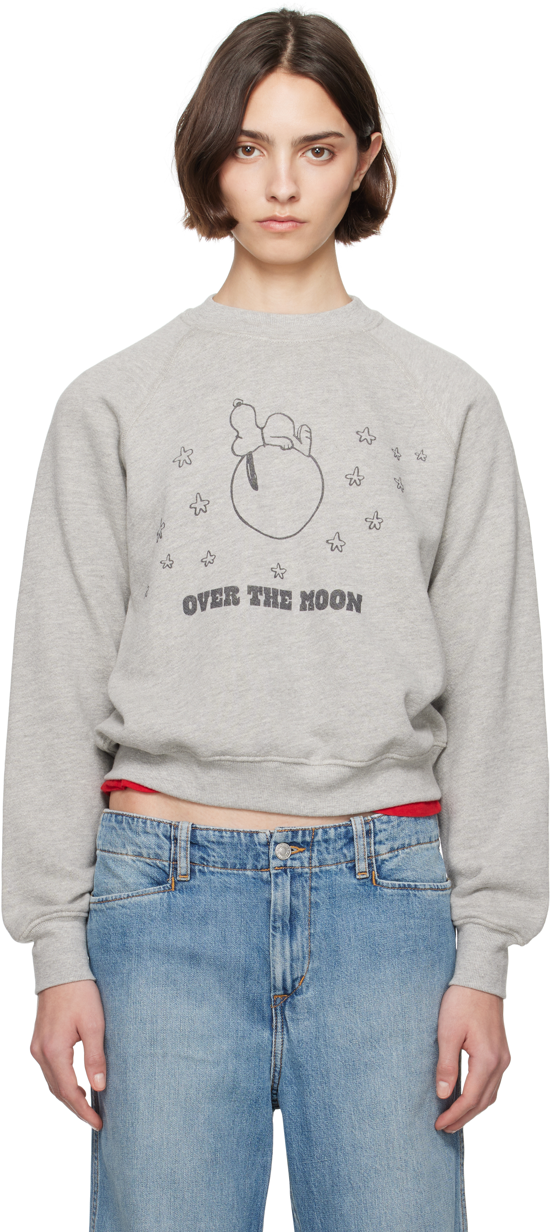 Gray Classic 'Snoopy Moon' Sweatshirt