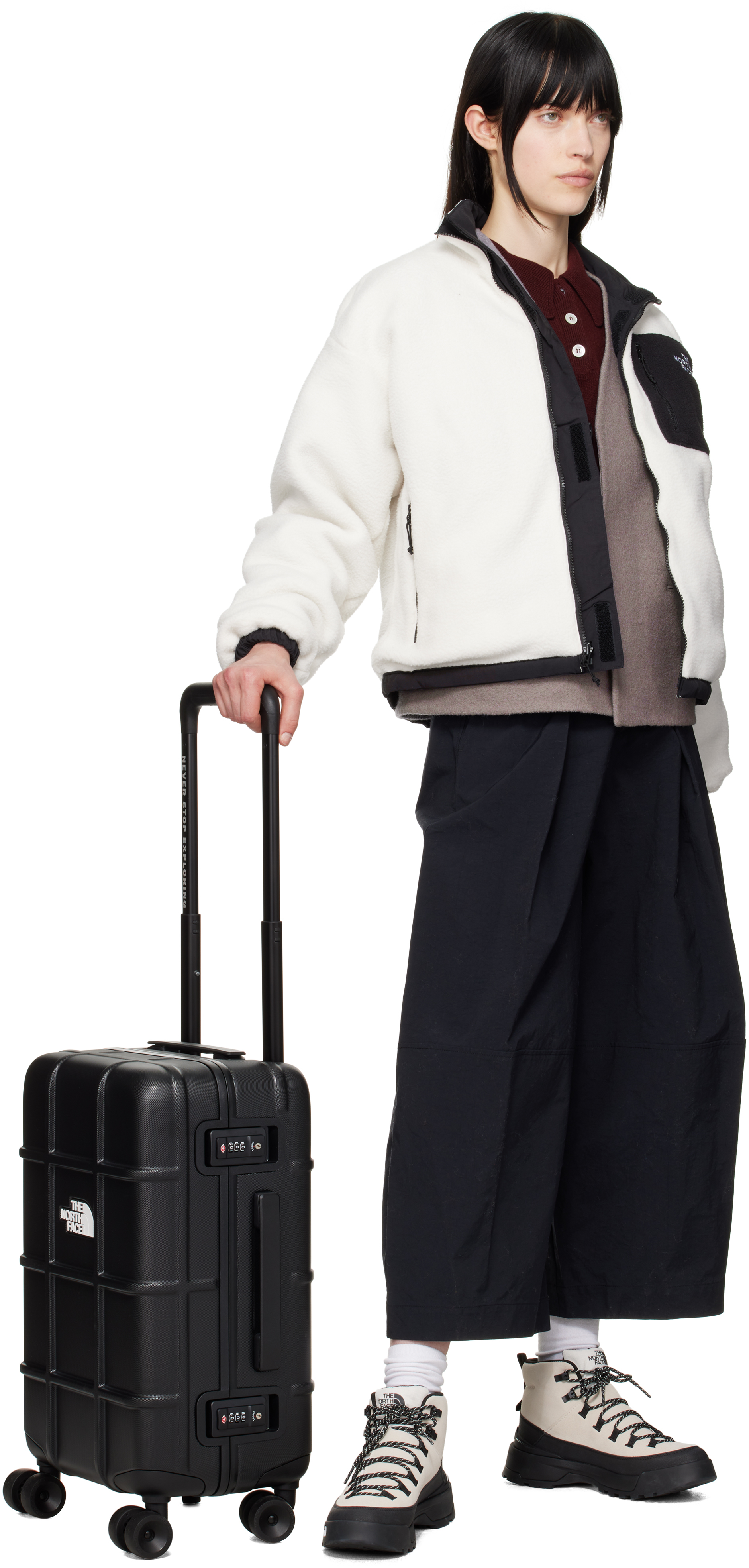 The North Face Black All Weather 4-wheeler 22 Suitcase In 53r Tnf Black/tnf Wh