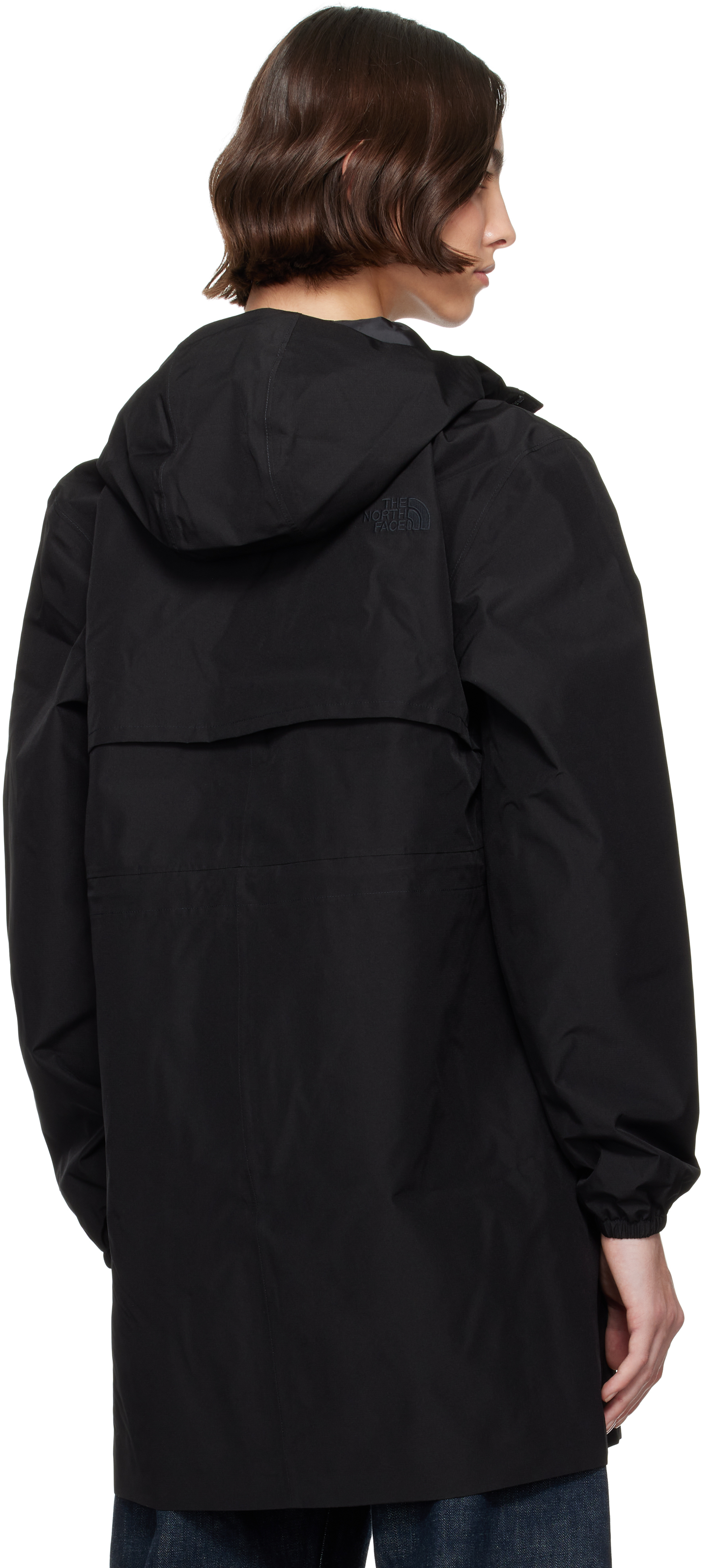 The North Face Black Daybreak Mid Rain Coat In Jk3 Tnf Black