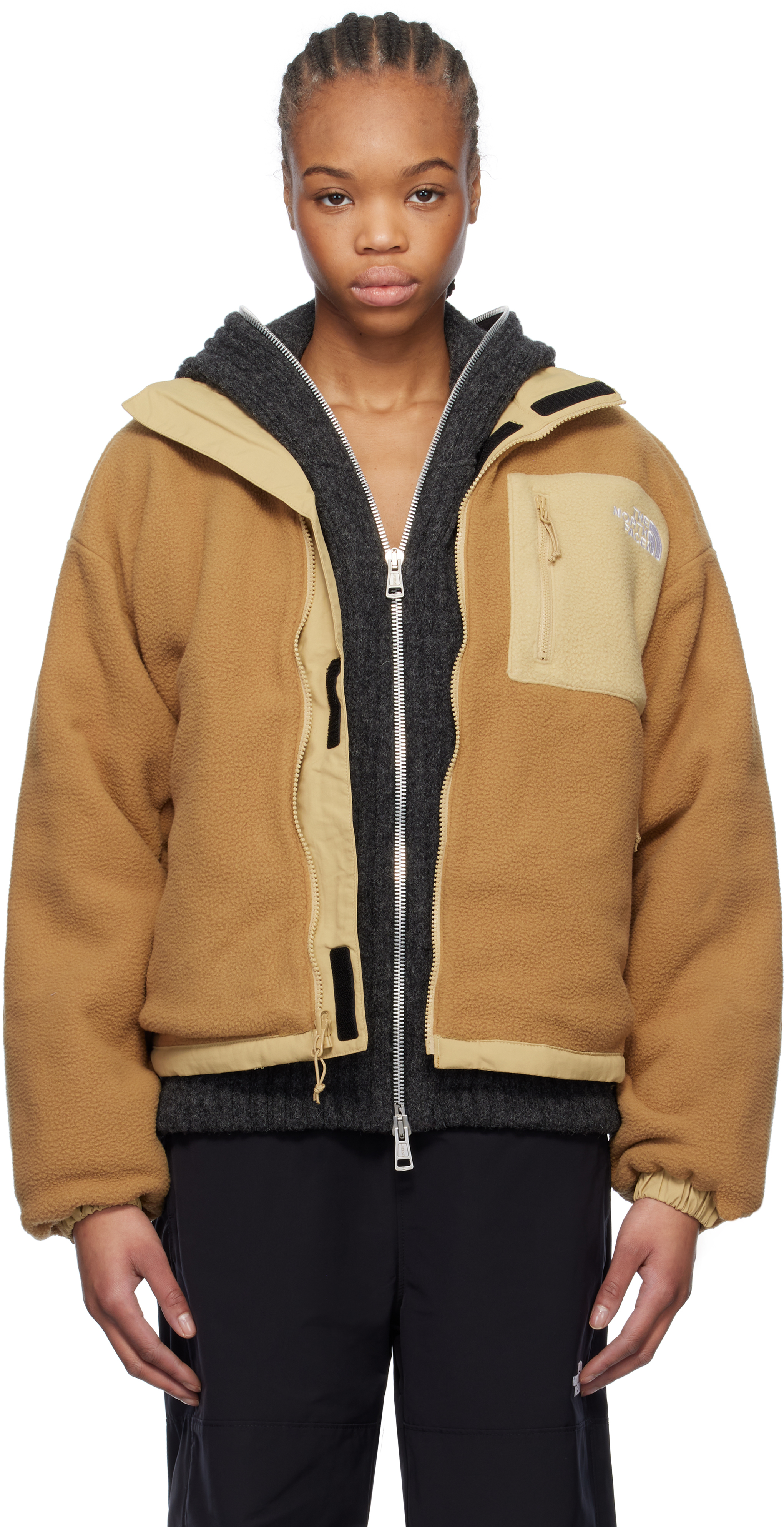 THE NORTH FACEブラウン&カーキ Yumiori リバーシブルジャケット The North Faceのブラウン＆カーキ Yumiori リバーシブル