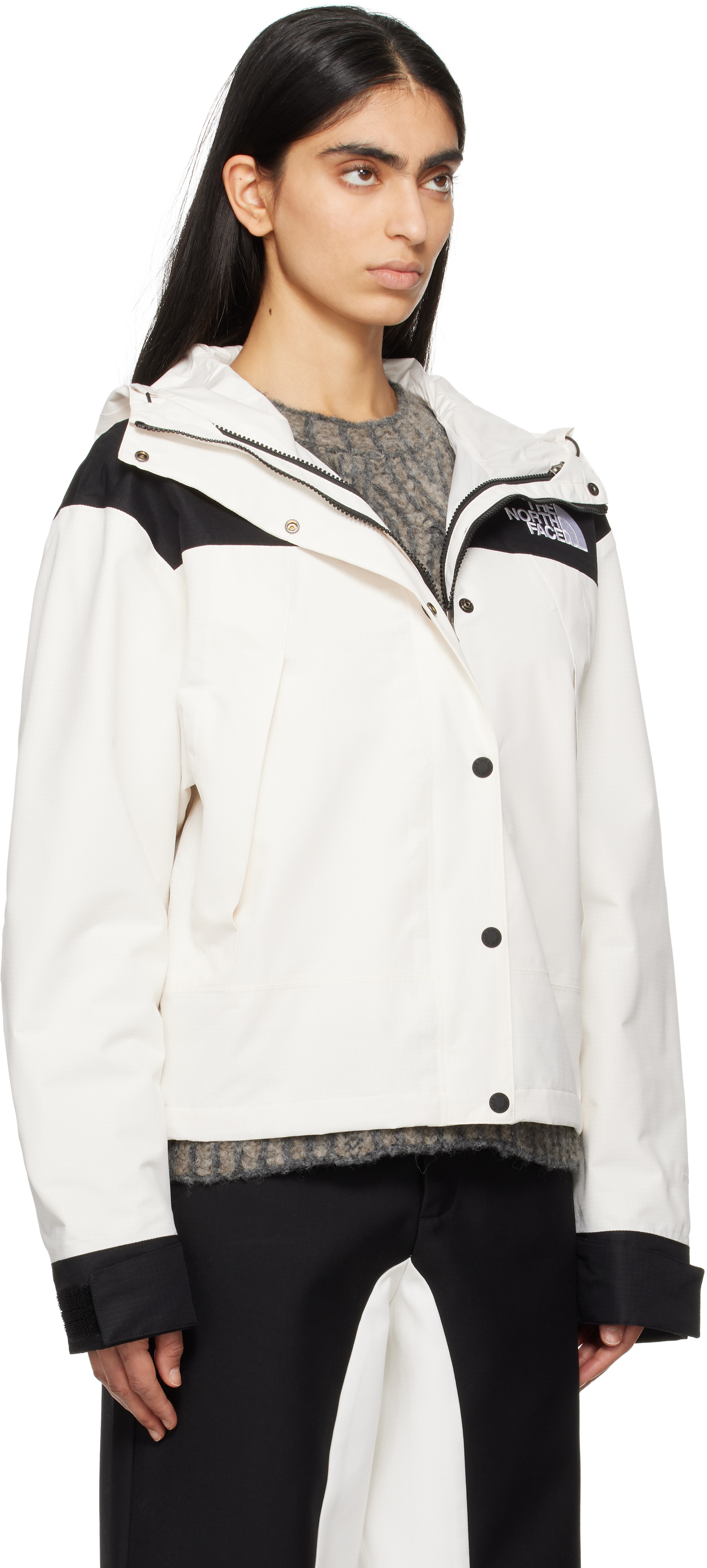 The North Face Dryvent Mono Mountain Jacket In Rou White Dune/tnf B