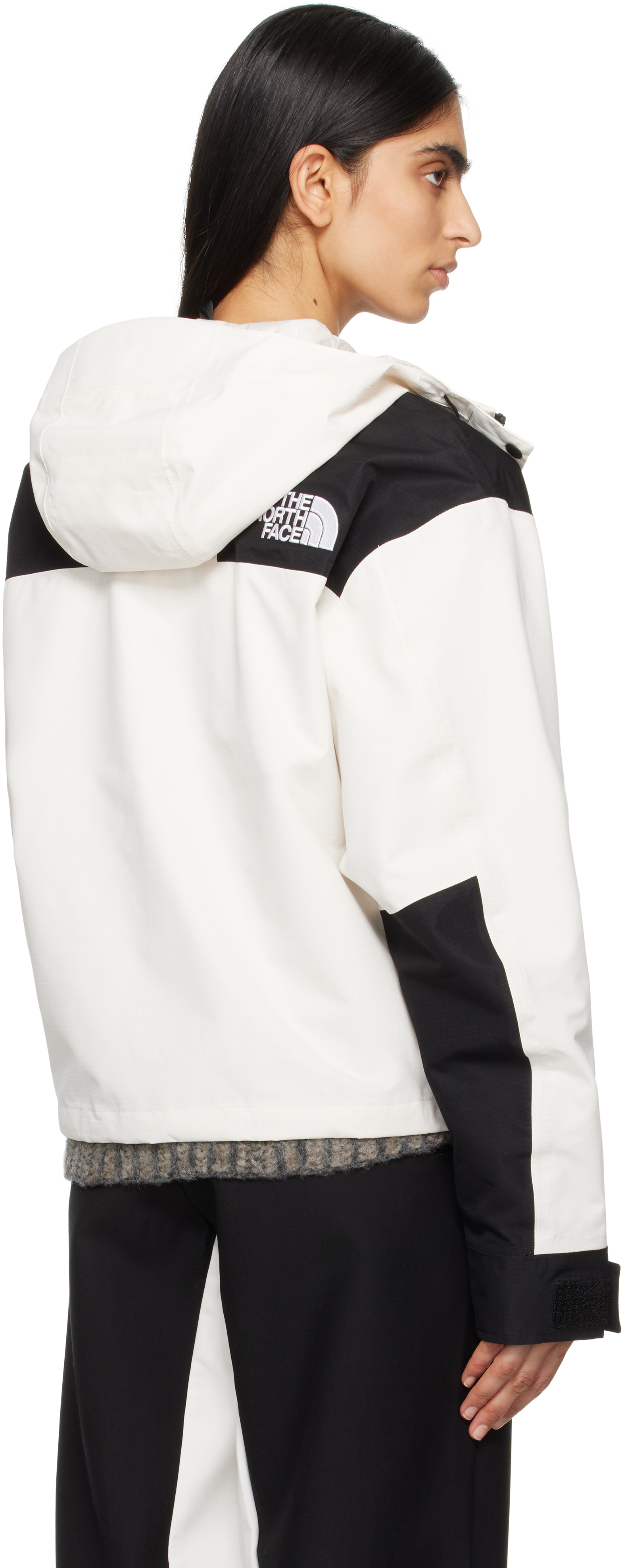 The North Face Dryvent Mono Mountain Jacket In Rou White Dune/tnf B
