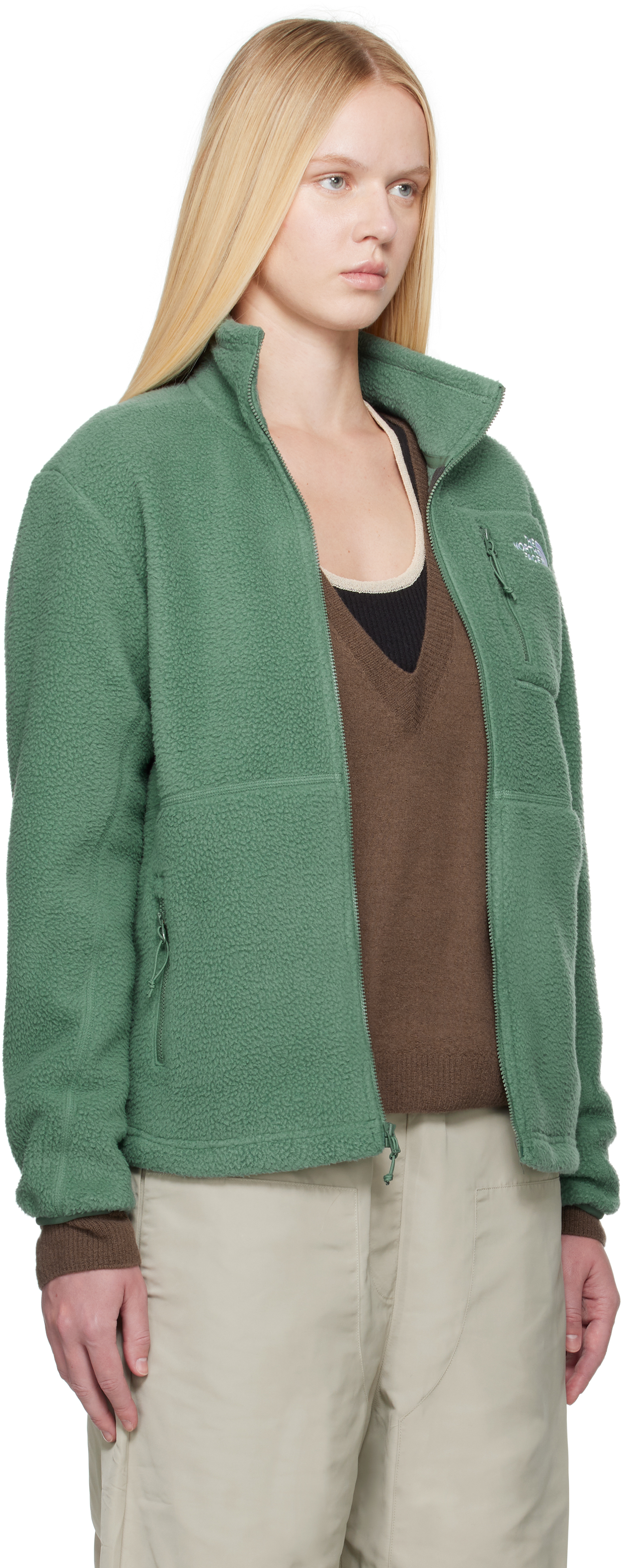 THE NORTH FACE GREEN YUMIORI FULL-ZIP JACKET
