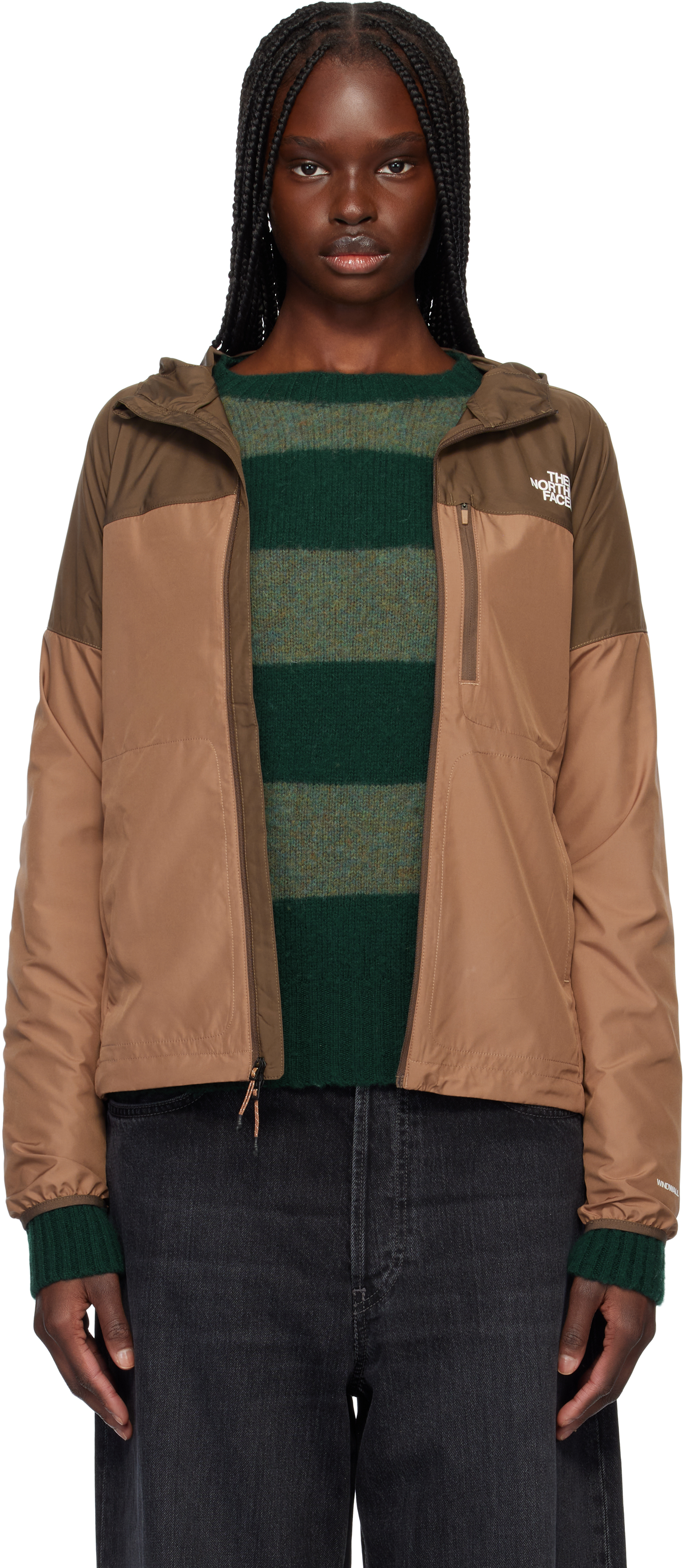 THE NORTH FACE BROWN HIGHER RUN WIND JACKET