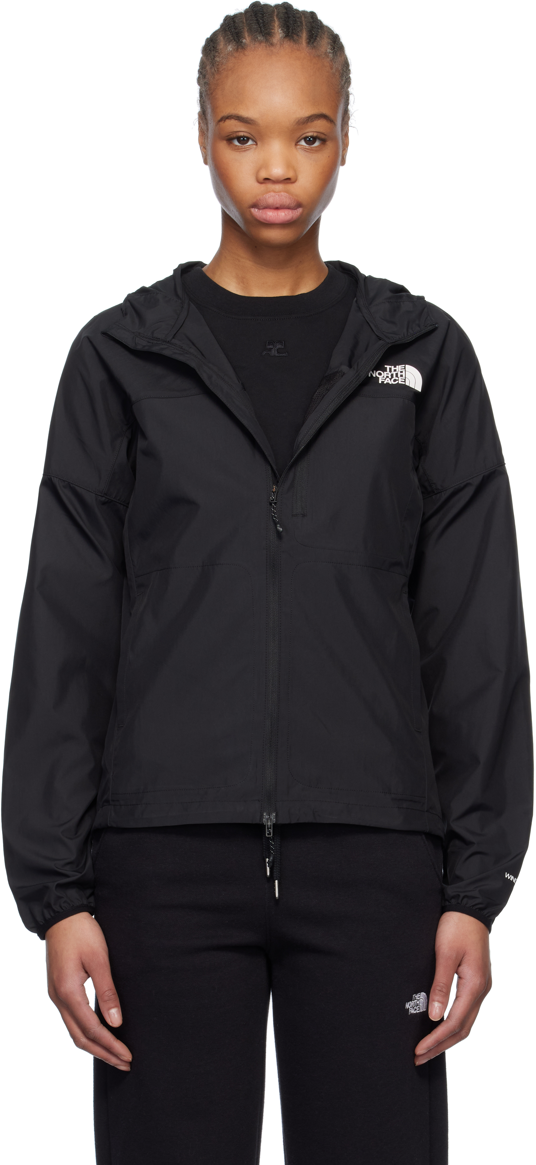 Black Higher Run Wind Jacket by The North Face on Sale