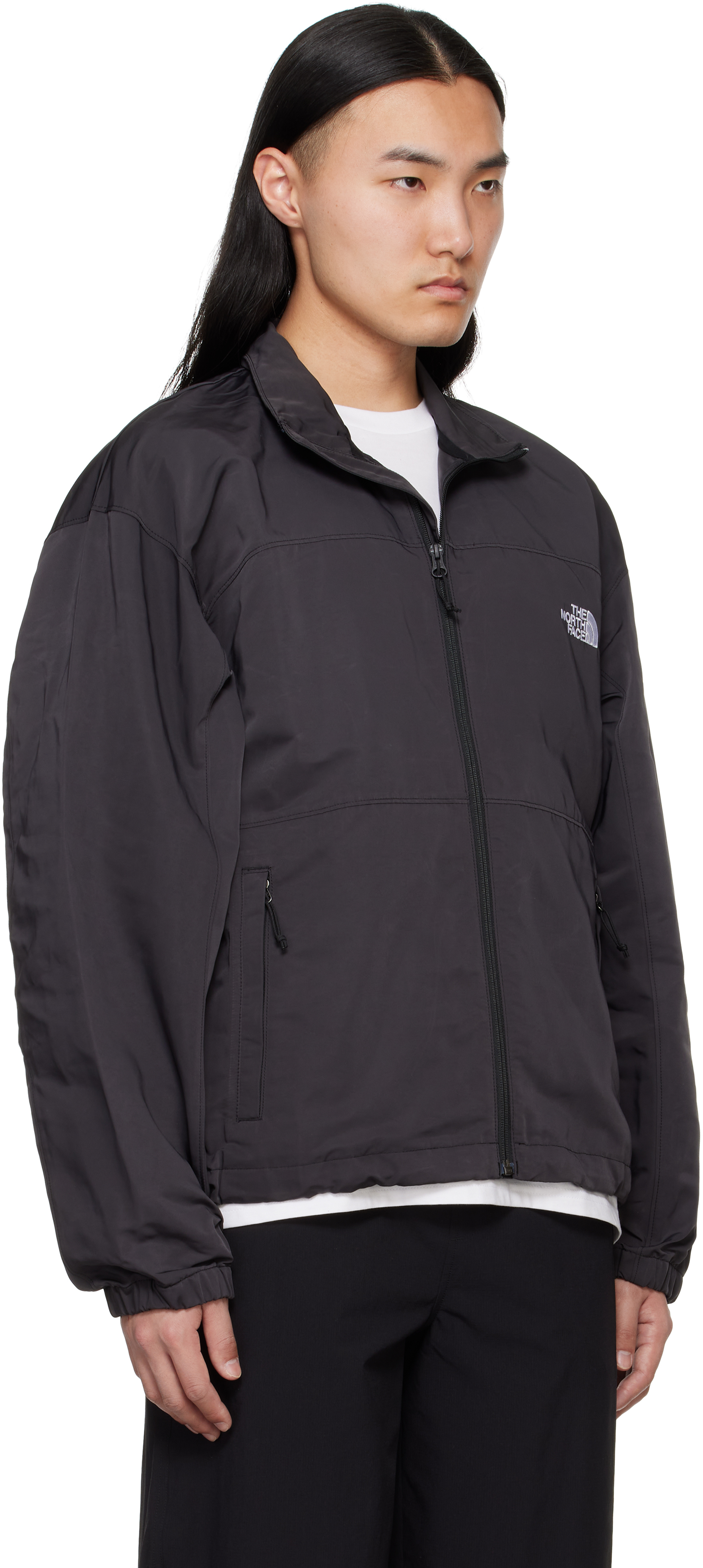 THE NORTH FACE BLACK TNF EASY WIND TRACK JACKET