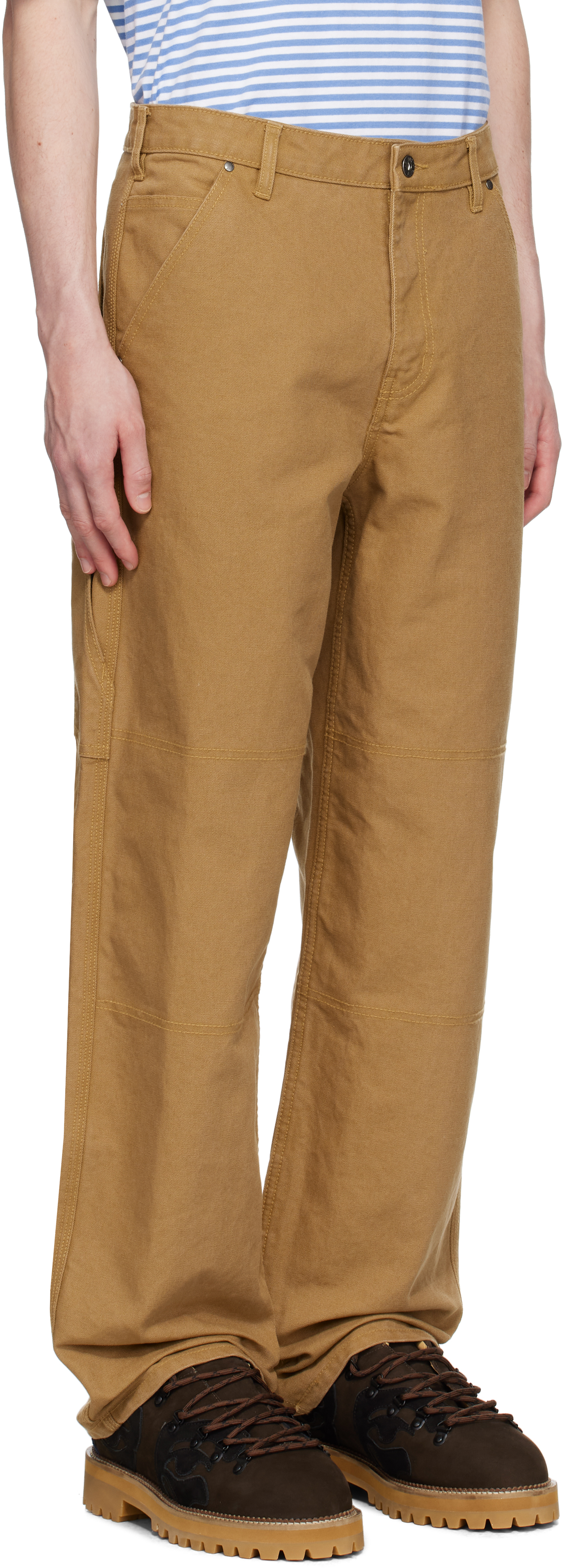 The North Face Tan Cedar Canvas Work Trousers In Utility Brown 173