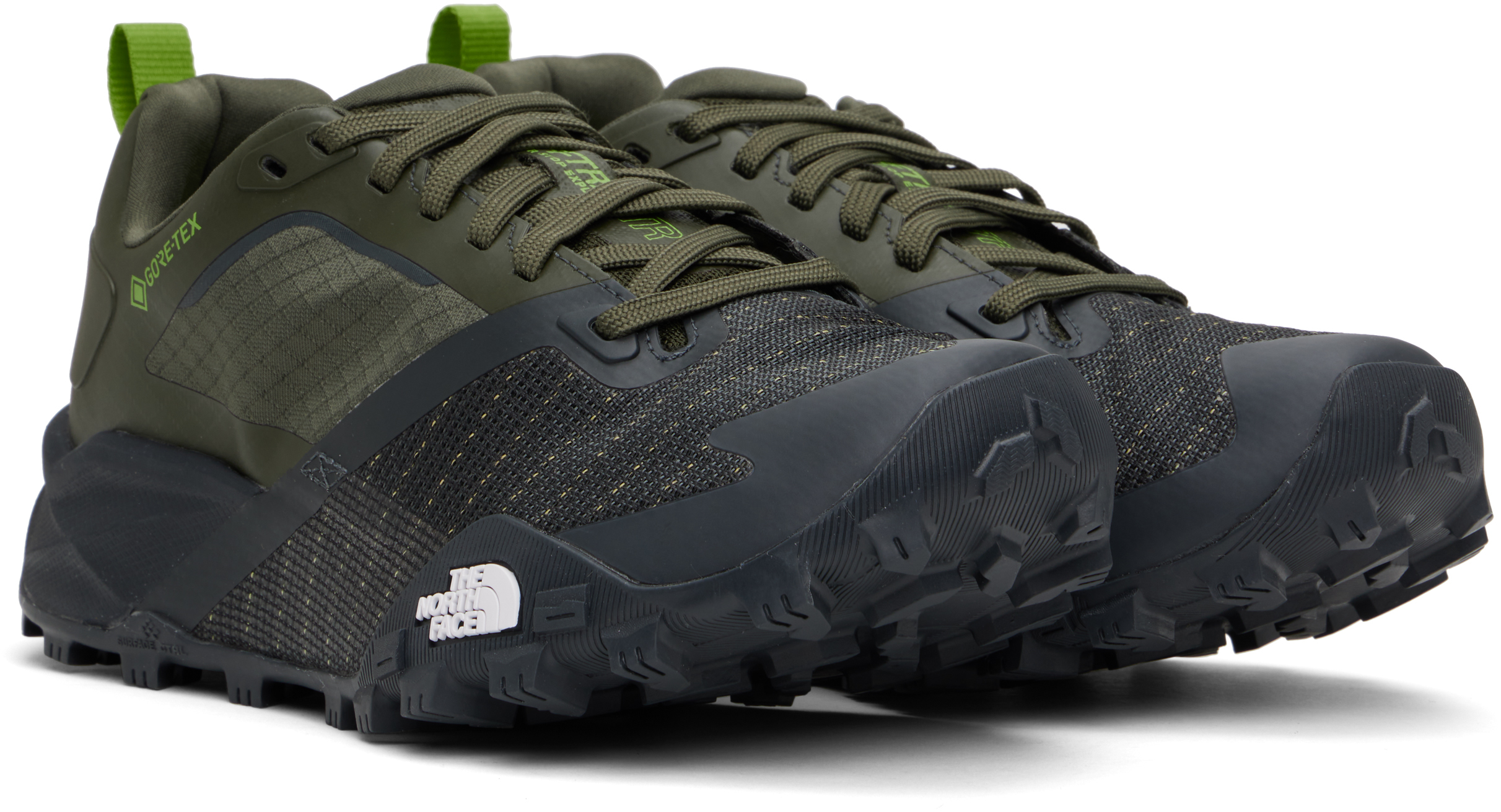 The North Face Khaki Offtrail Tr Gore-tex Trail Running Sneakers In Taupe Green/grey 79k