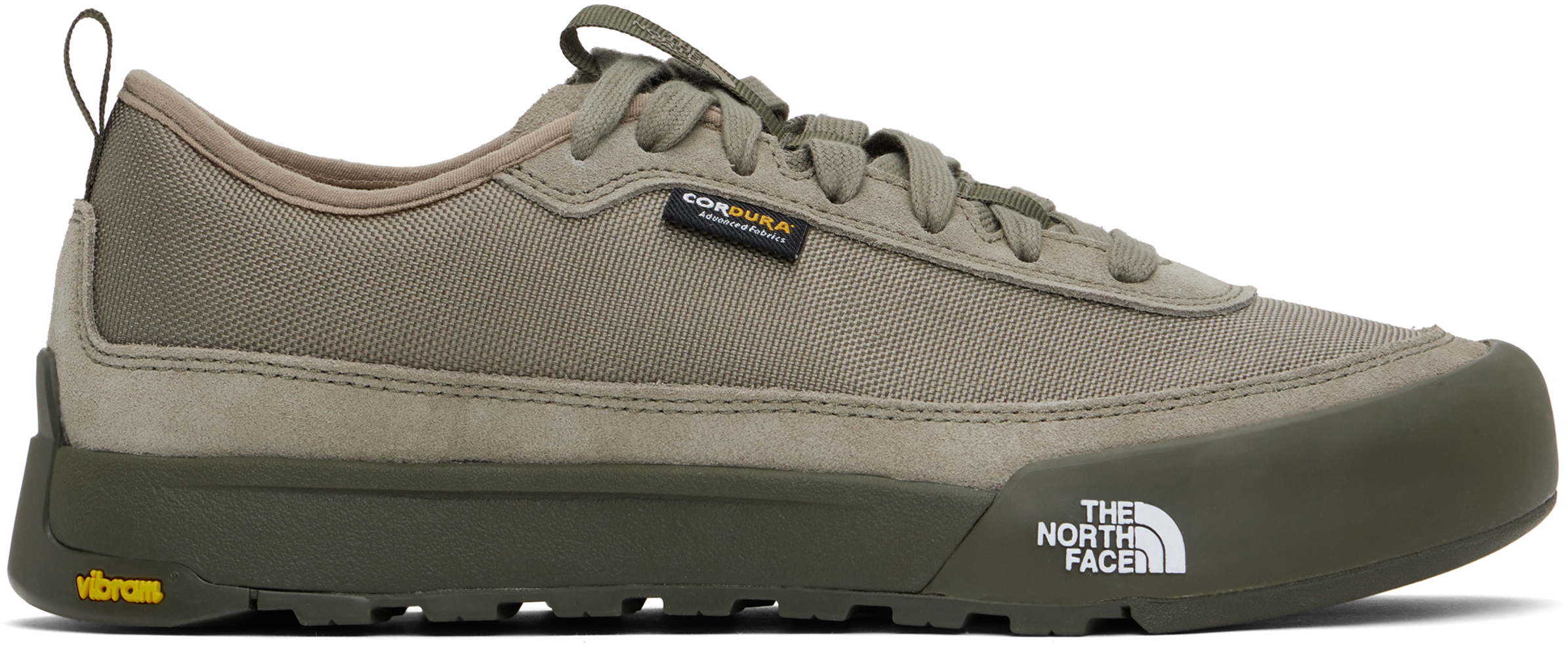 The North Face Taupe Clyffe Sneakers In Gry Taupe Green 8ir