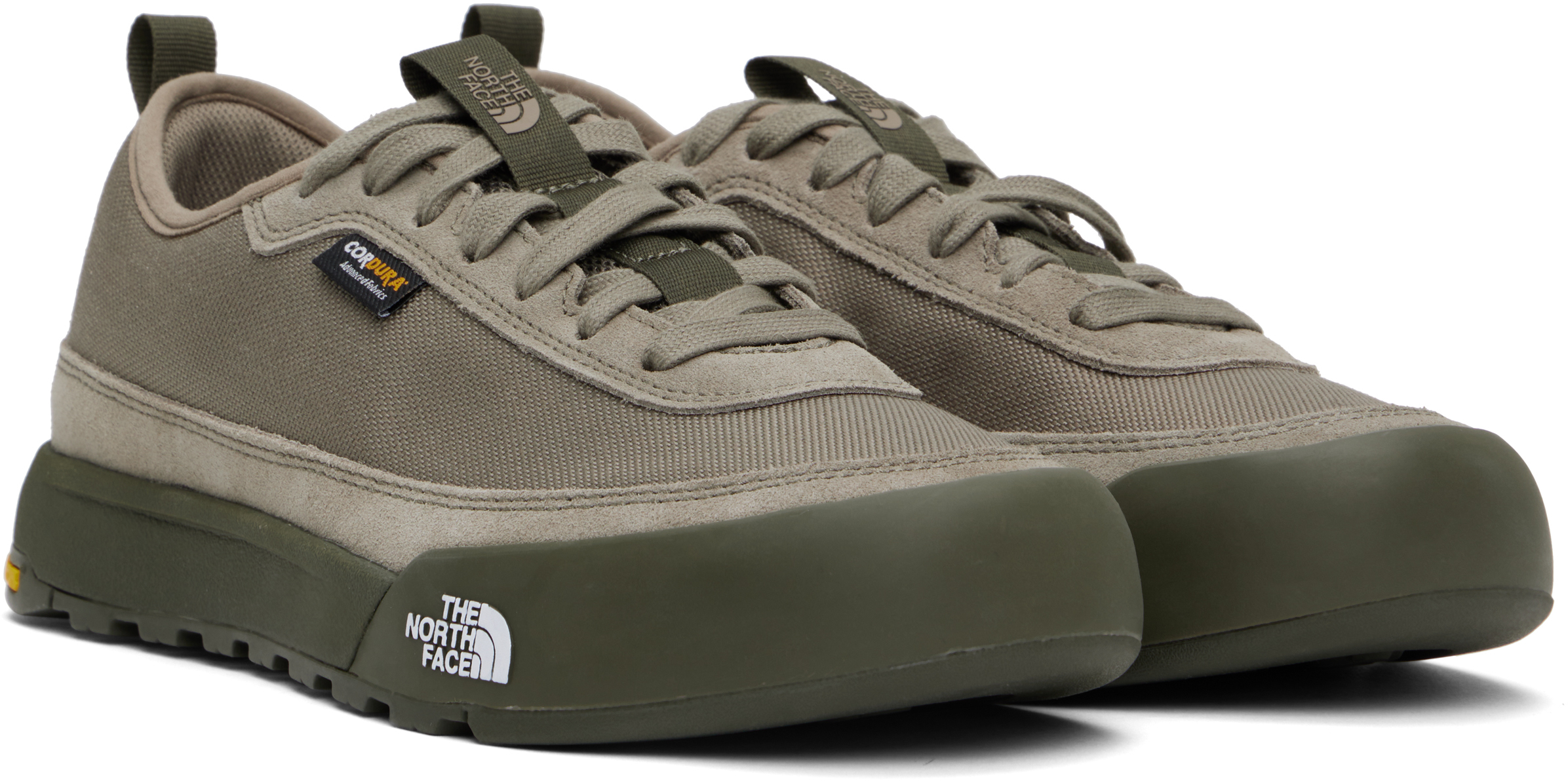 The North Face Taupe Clyffe Sneakers In Gry Taupe Green 8ir