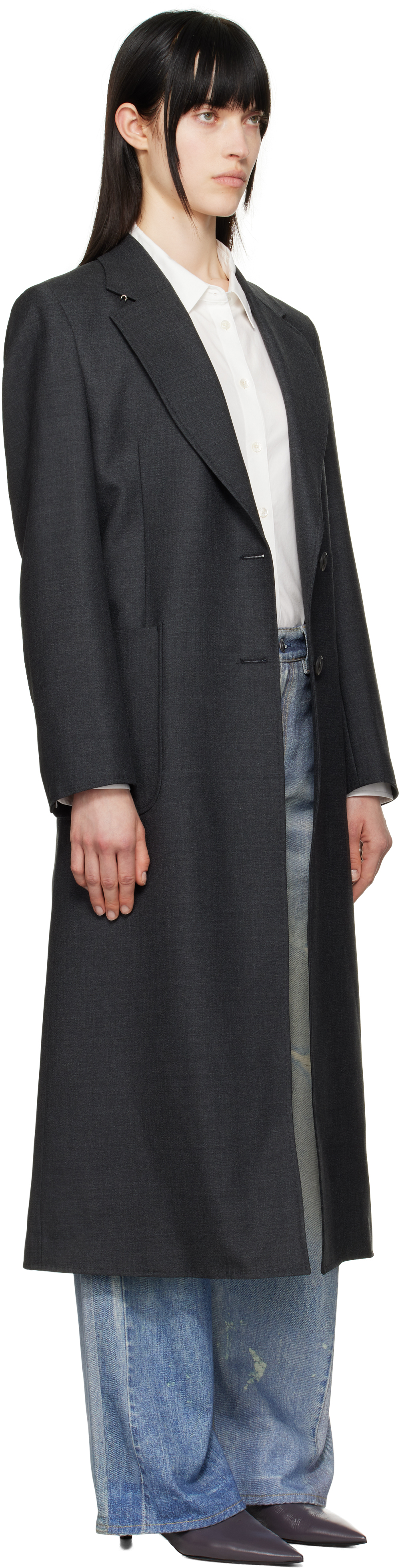 Shop Our Legacy Gray Reef Coat In Premium Charcoal