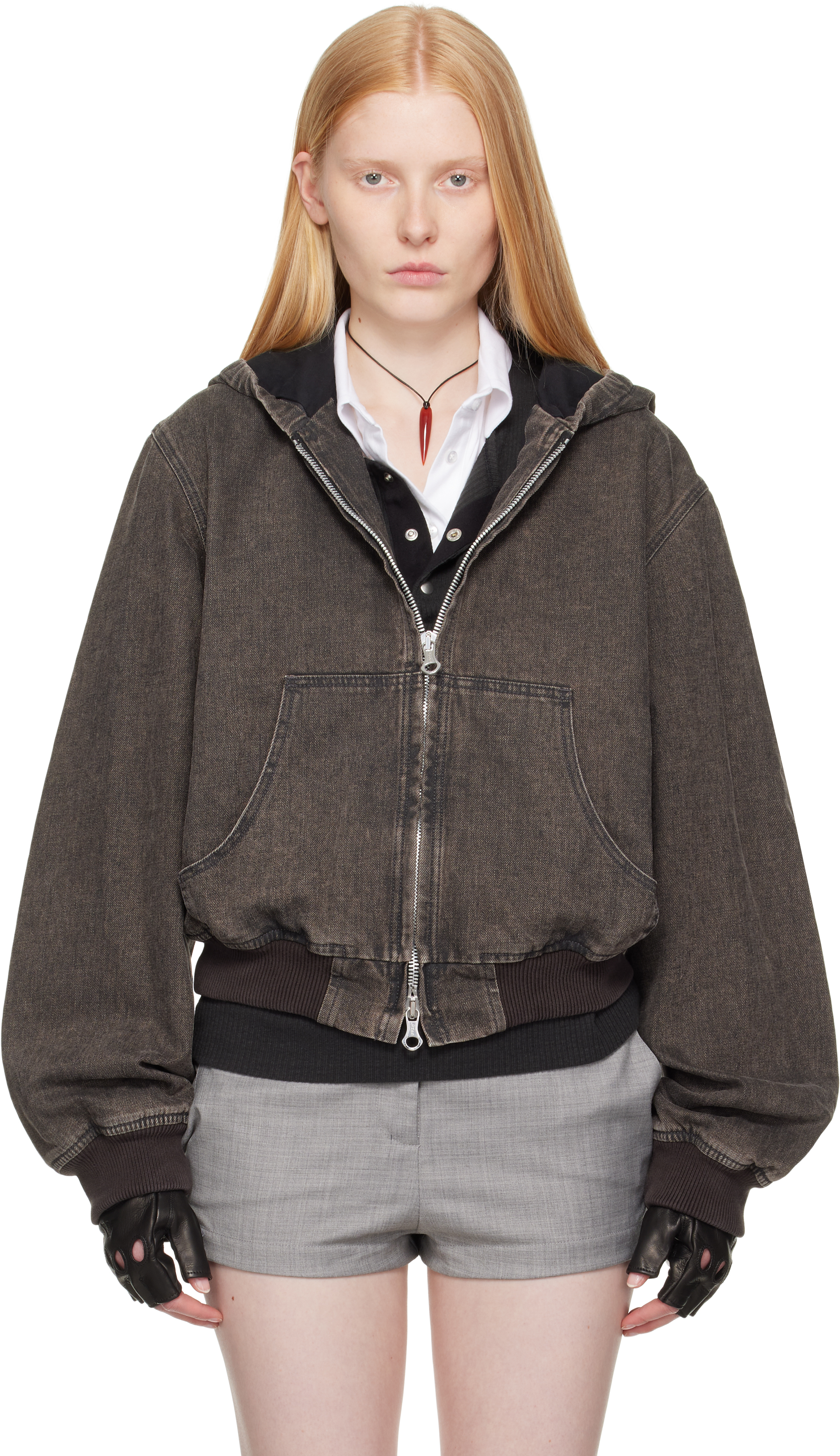 Our Legacy Cropped Hooded Denim Jacket