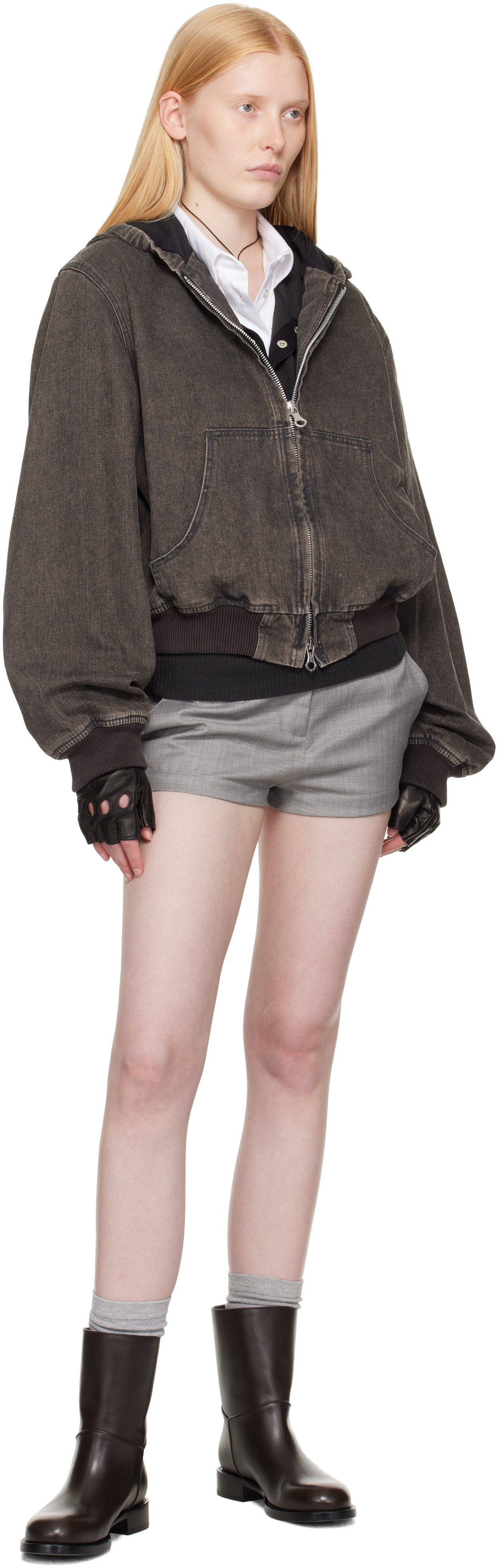 Our Legacy Cropped Hooded Denim Jacket