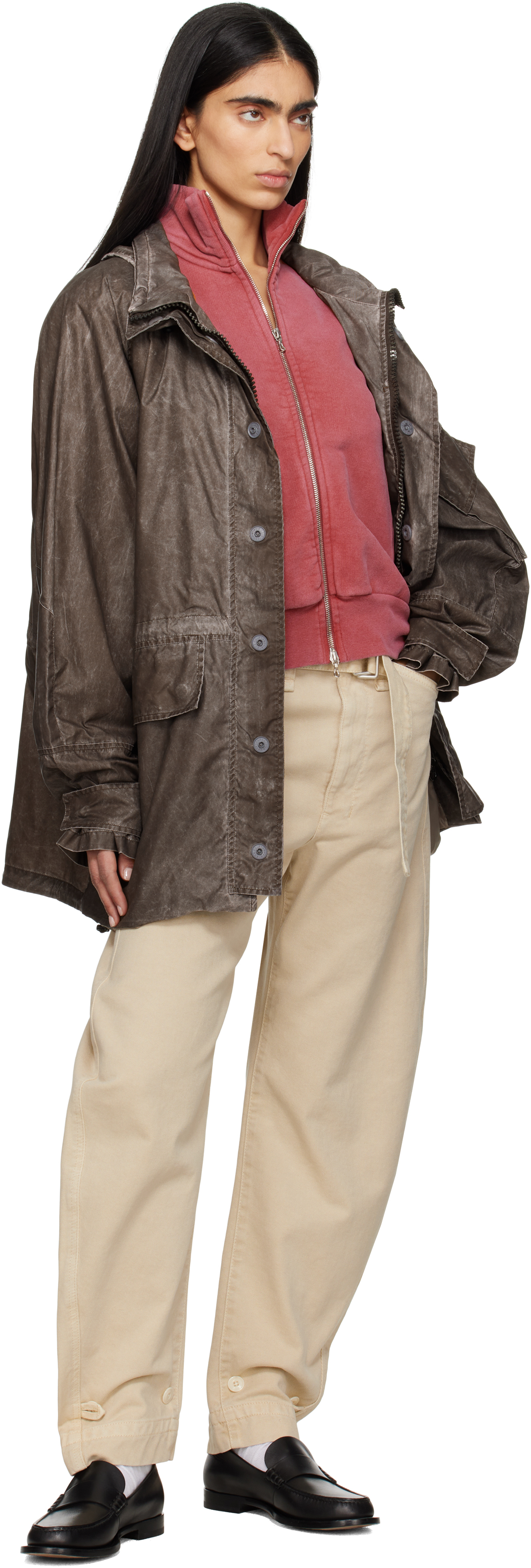 Our Legacy Brown Horizon Jacket In Brown Wash Out Nylon